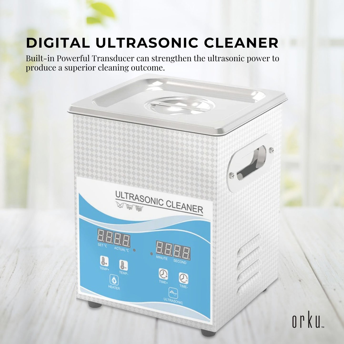 2L Digital Ultrasonic Cleaner Jewelry Ultra Sonic Bath Degas Parts Cleaning