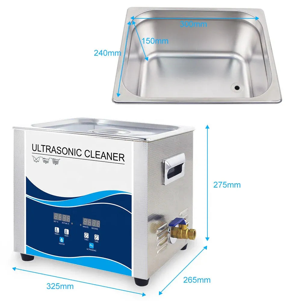 Digital Ultrasonic Cleaner 15L Jewelry Ultra Sonic Bath Degas Parts Cleaning