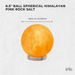 Himalayan Pink Salt Lamp 12V 12W 6.5" Ball Carved Rock Crystal Light with On/Off
