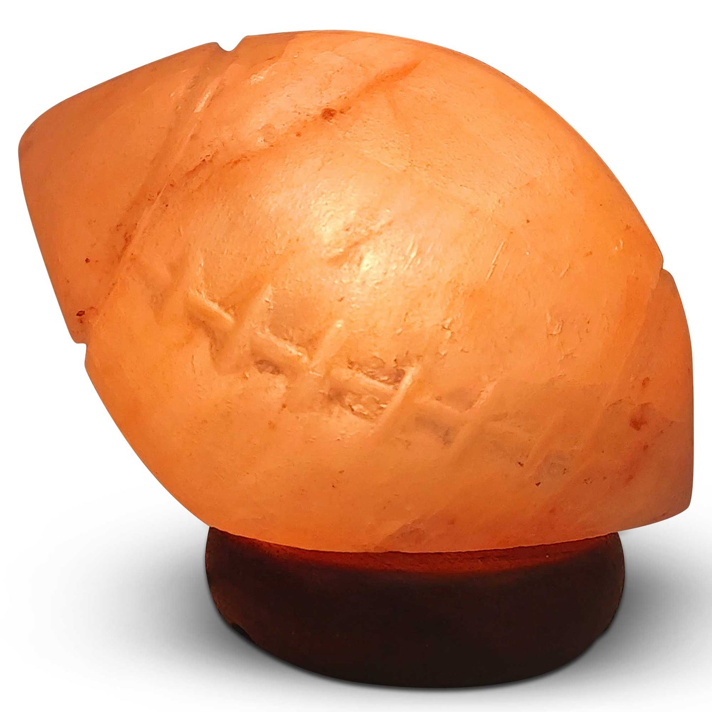 Himalayan Pink Salt Lamp 12V 12W - Rugby Carved Footy Rock Crystal Light Bulb On/Off