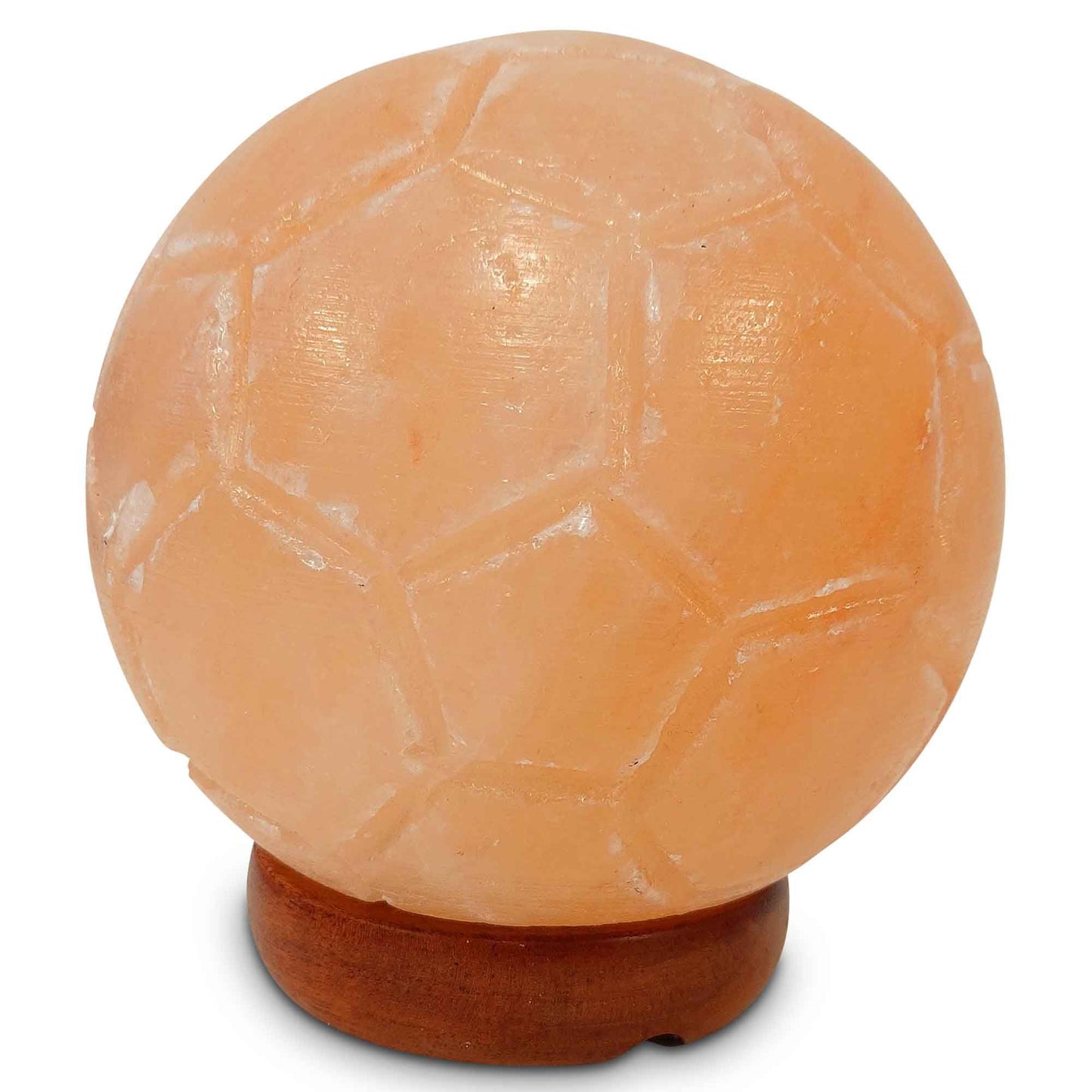 Himalayan Pink Salt Lamp 12V 12W Soccer Carved Ball Rock Crystal Light