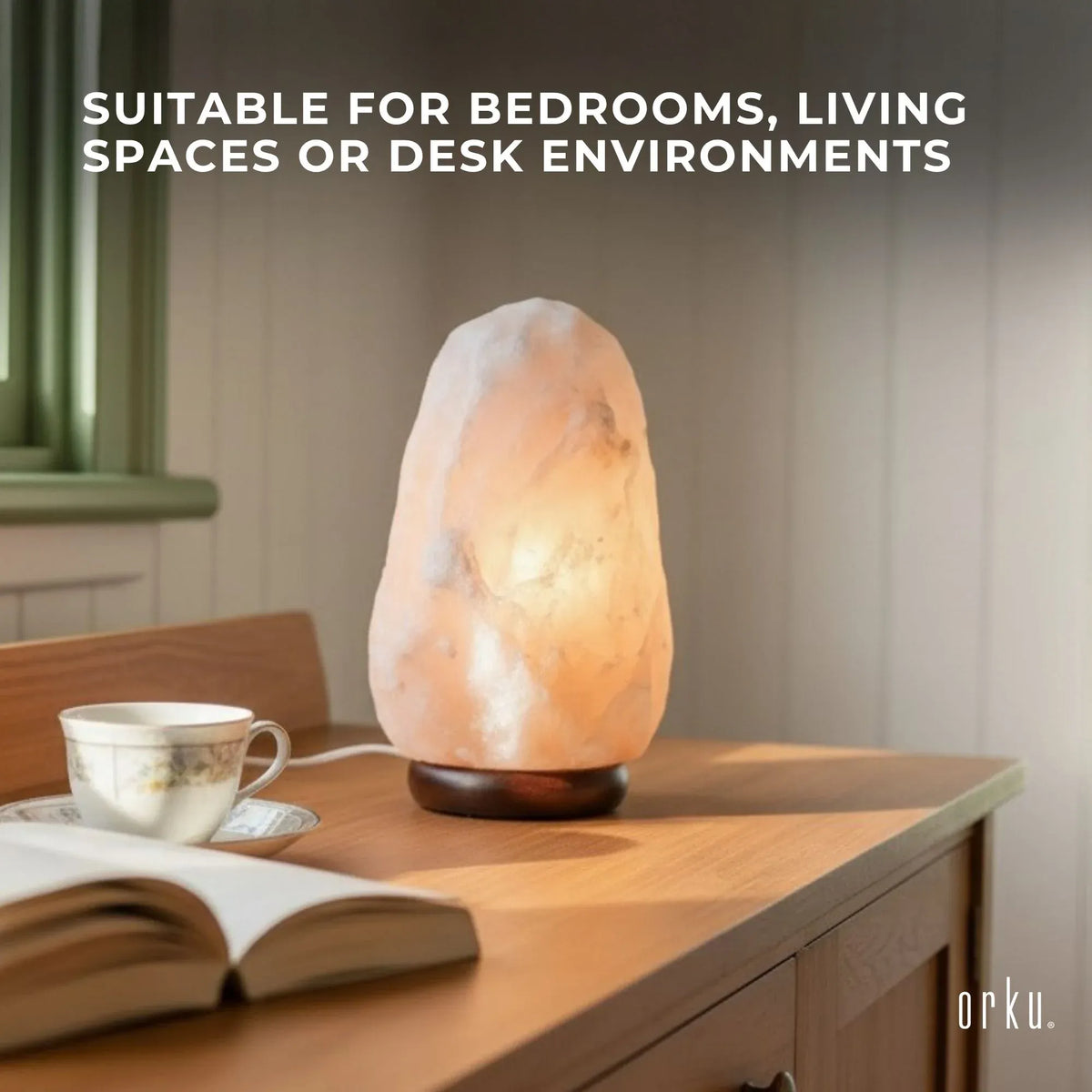 Himalayan White Salt Lamp 12V 12W 1-2kg Crystal Rock Natural Shape Unique