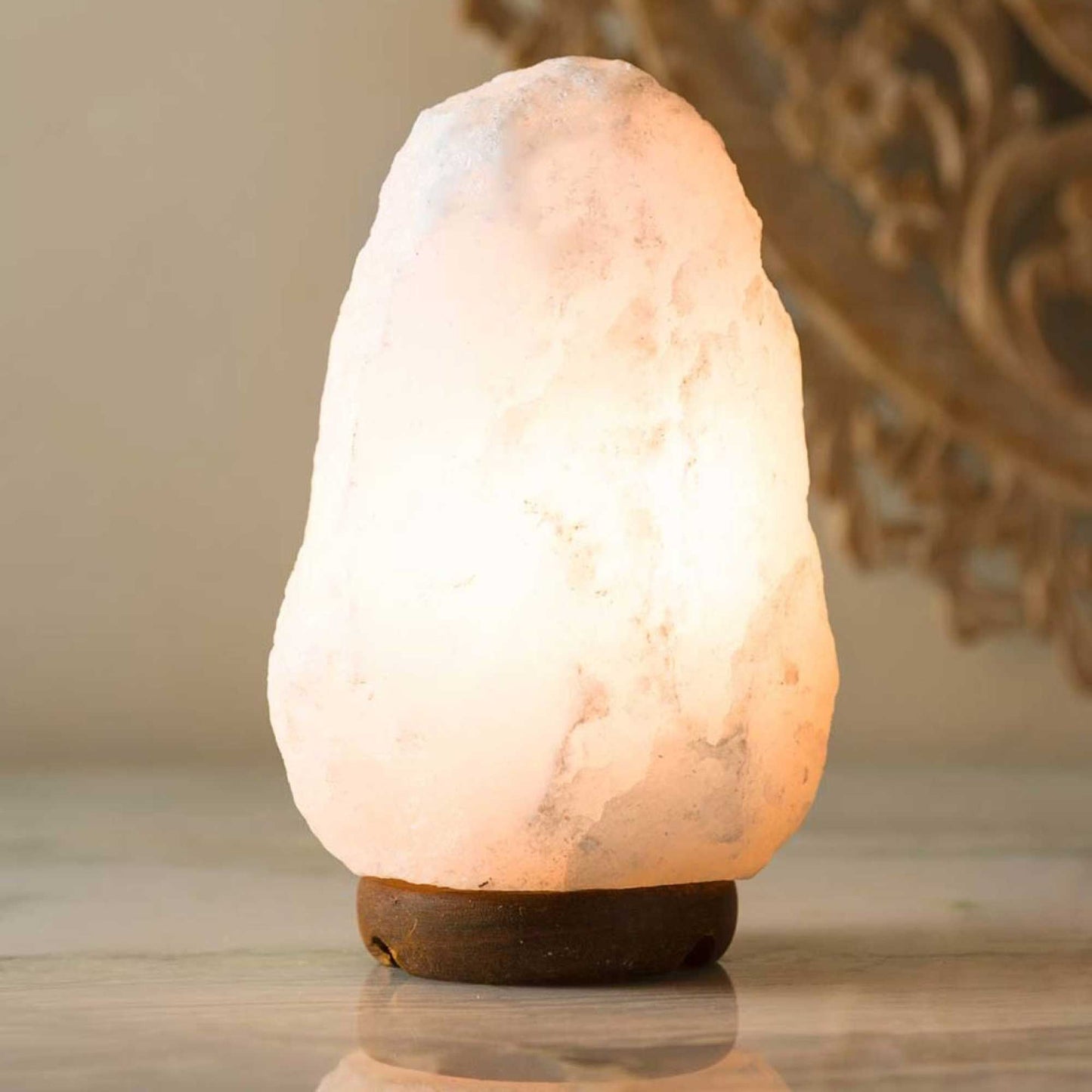 Himalayan White Salt Lamp 12V 12W 3-5kg Crystal Rock Natural Shape Unique