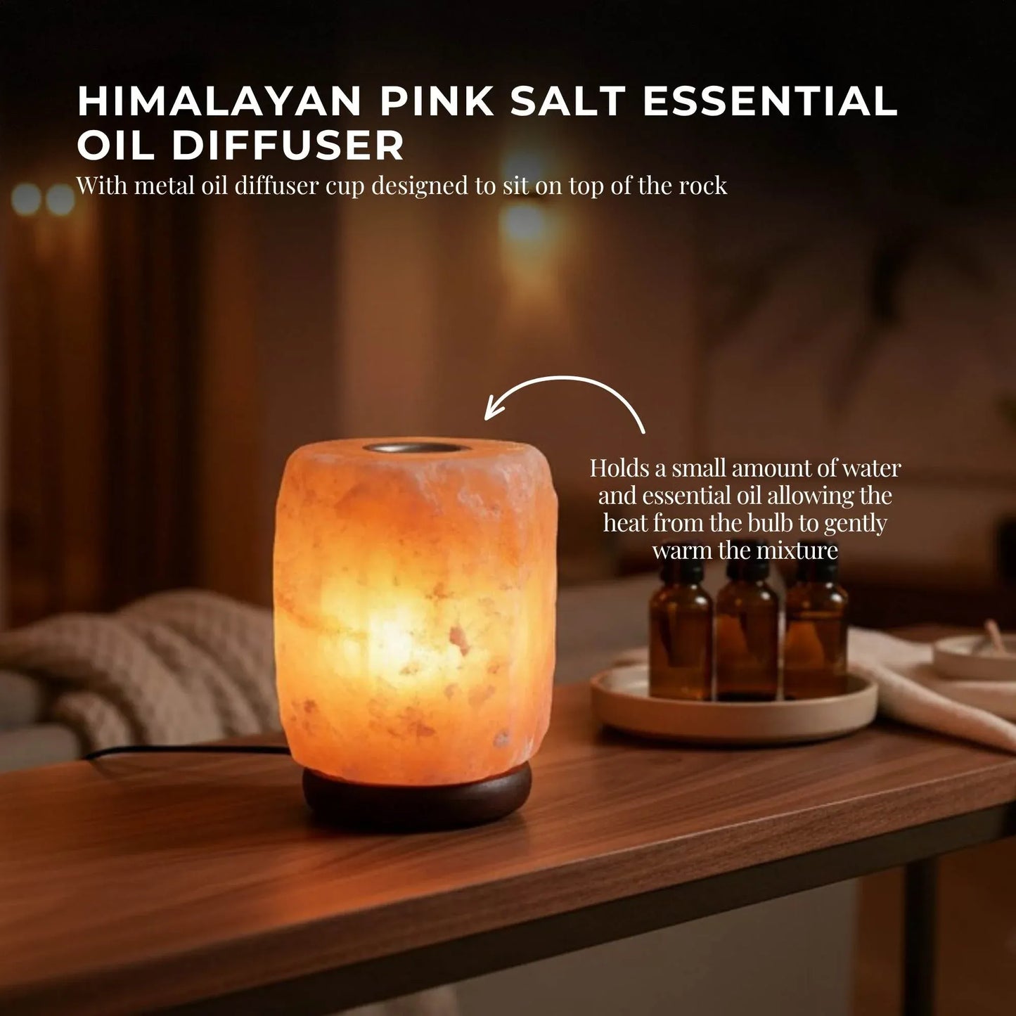 Himalayan Pink Salt Diffuser 12V 12W 3-5kg Essential Oil Lamp Aromatherapy