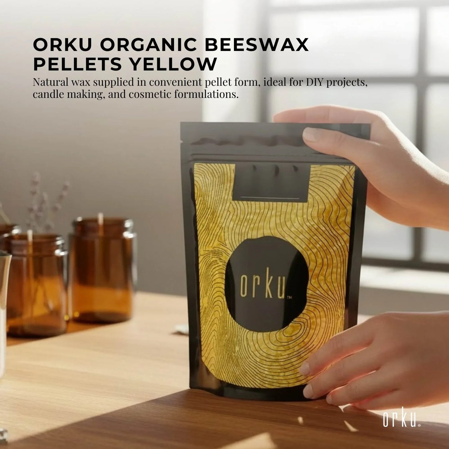 Organic Beeswax Pellets 1Kg Pharmaceutical Cosmetic Candle Yellow Bees Wax