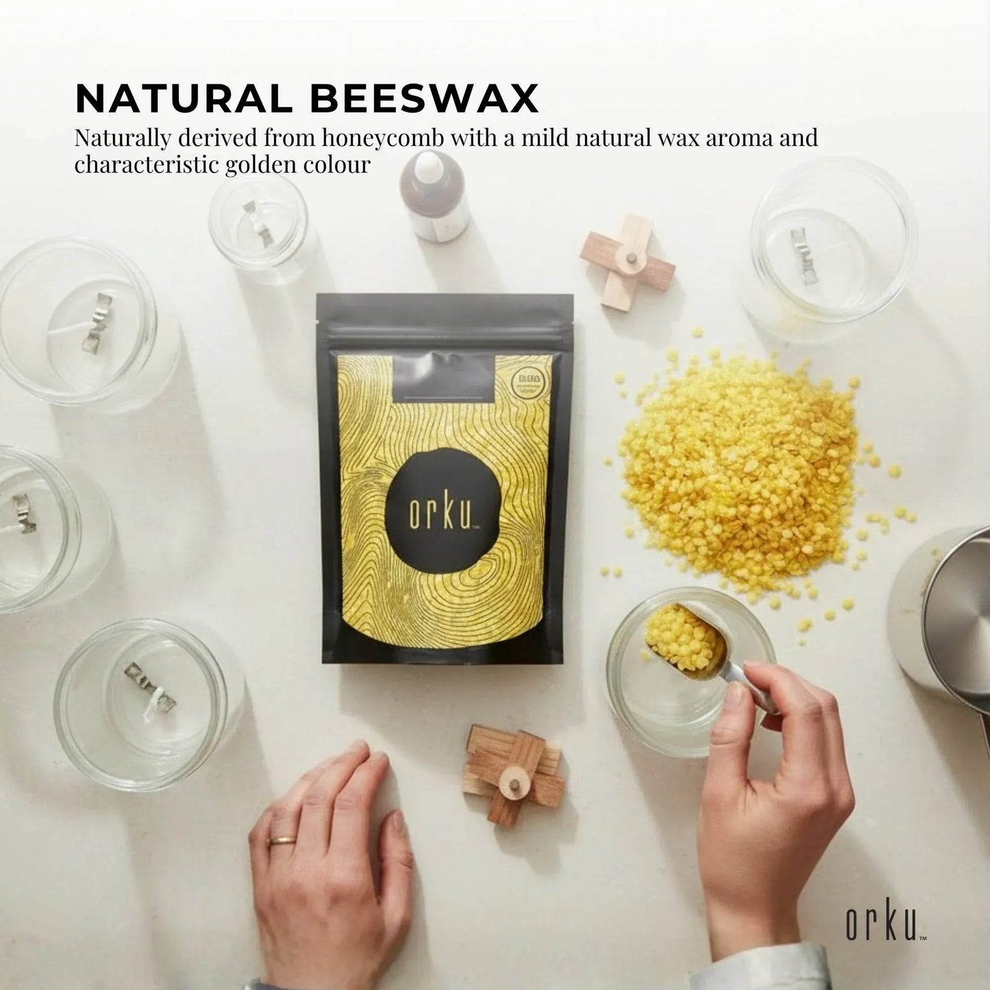 Organic Beeswax Pellets 2KG - Yellow Pharmaceutical Cosmetic Candle Bees Wax