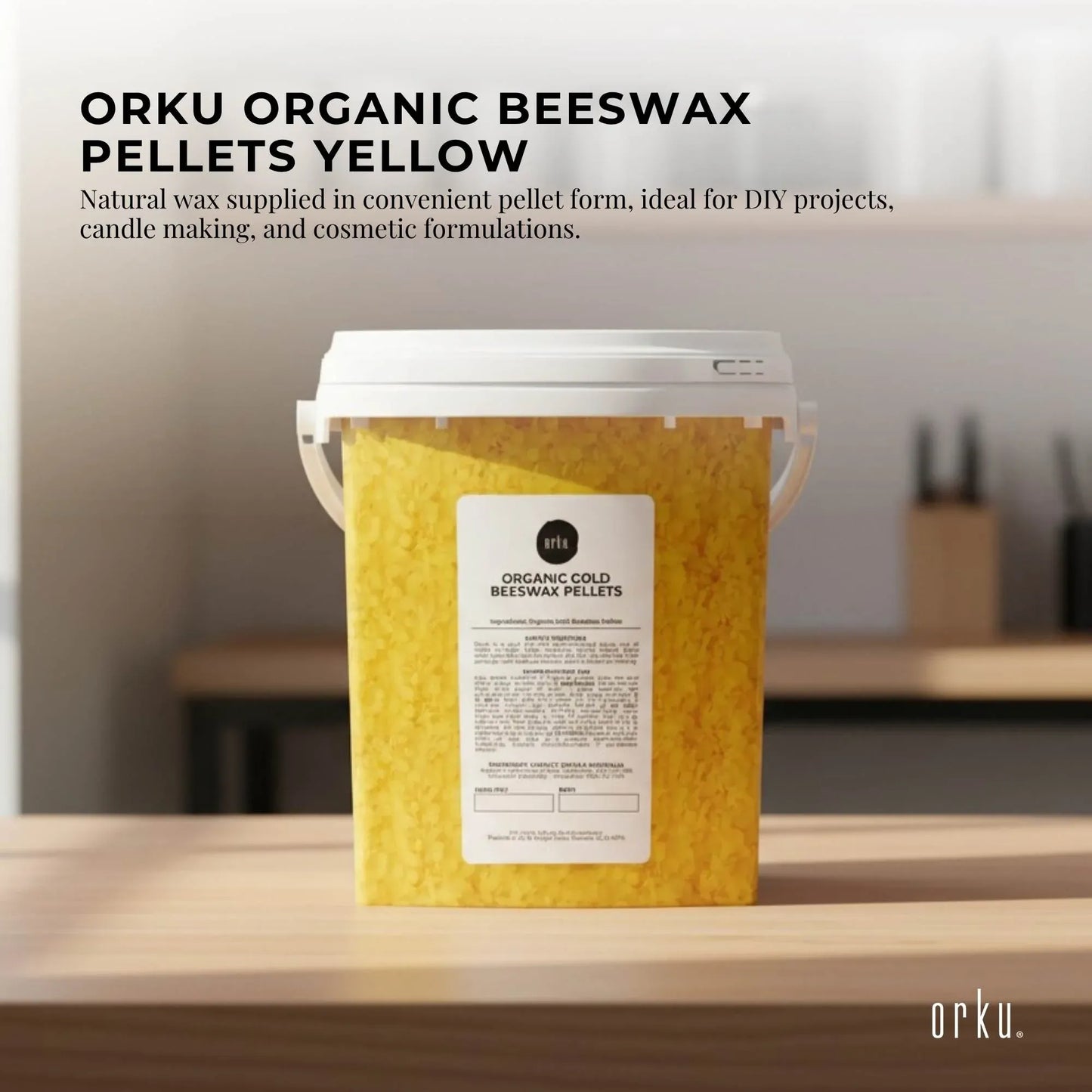 Organic Beeswax Pellets 500g Tub Pharmaceutical Cosmetic Candle Yellow Bees Wax