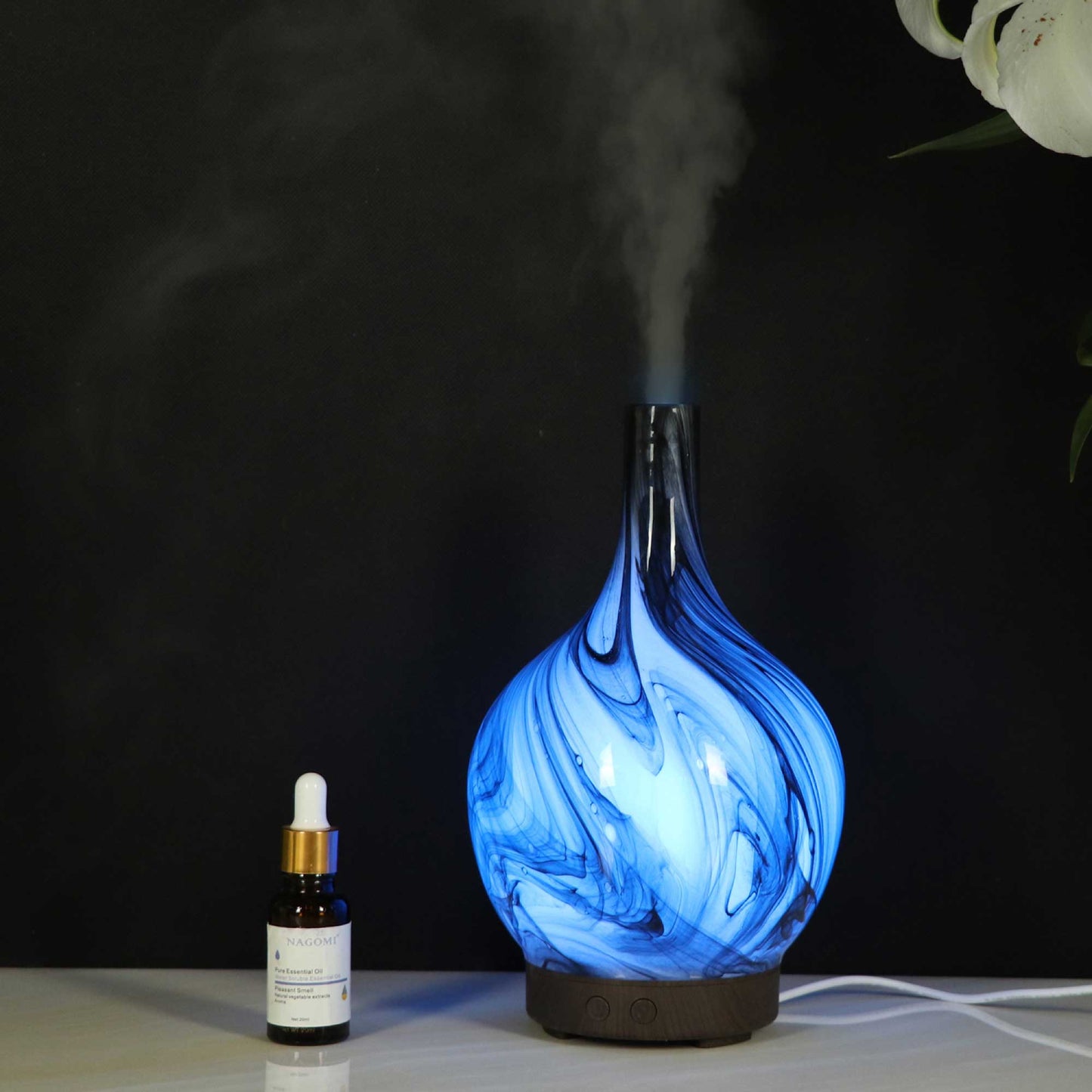 Essential Oil Aroma Diffuser 100ml Glass Marble Aromatherapy Mist Humidifier