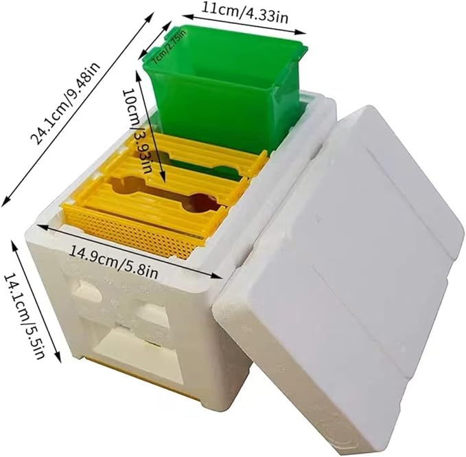 Mini Mating Box Queen Bee Rearing - Plastic Styrene Foam Hive Harvest Copulation