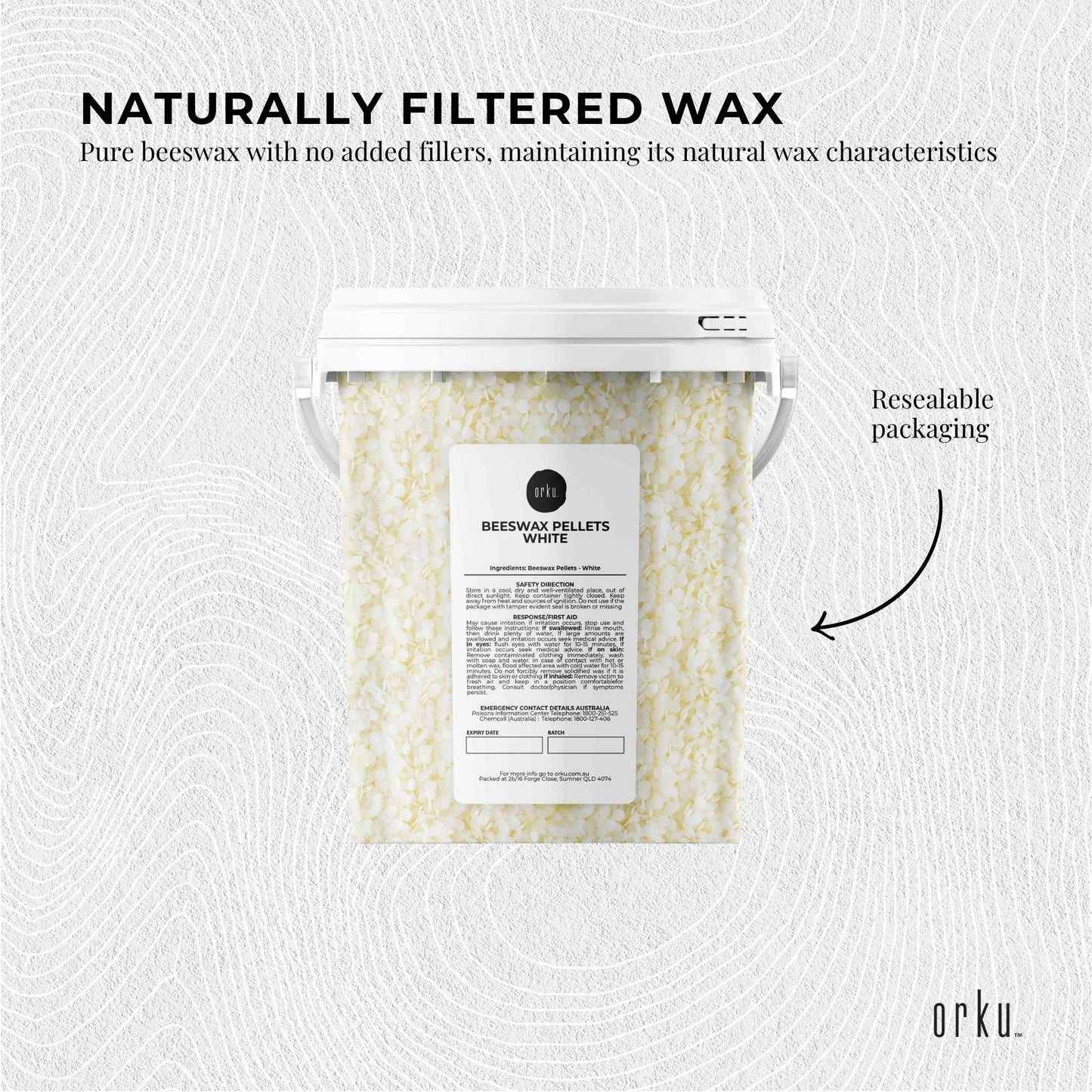 Natural Beeswax Pellets 700g White Tub Pharmaceutical Cosmetic Candle Bees Wax