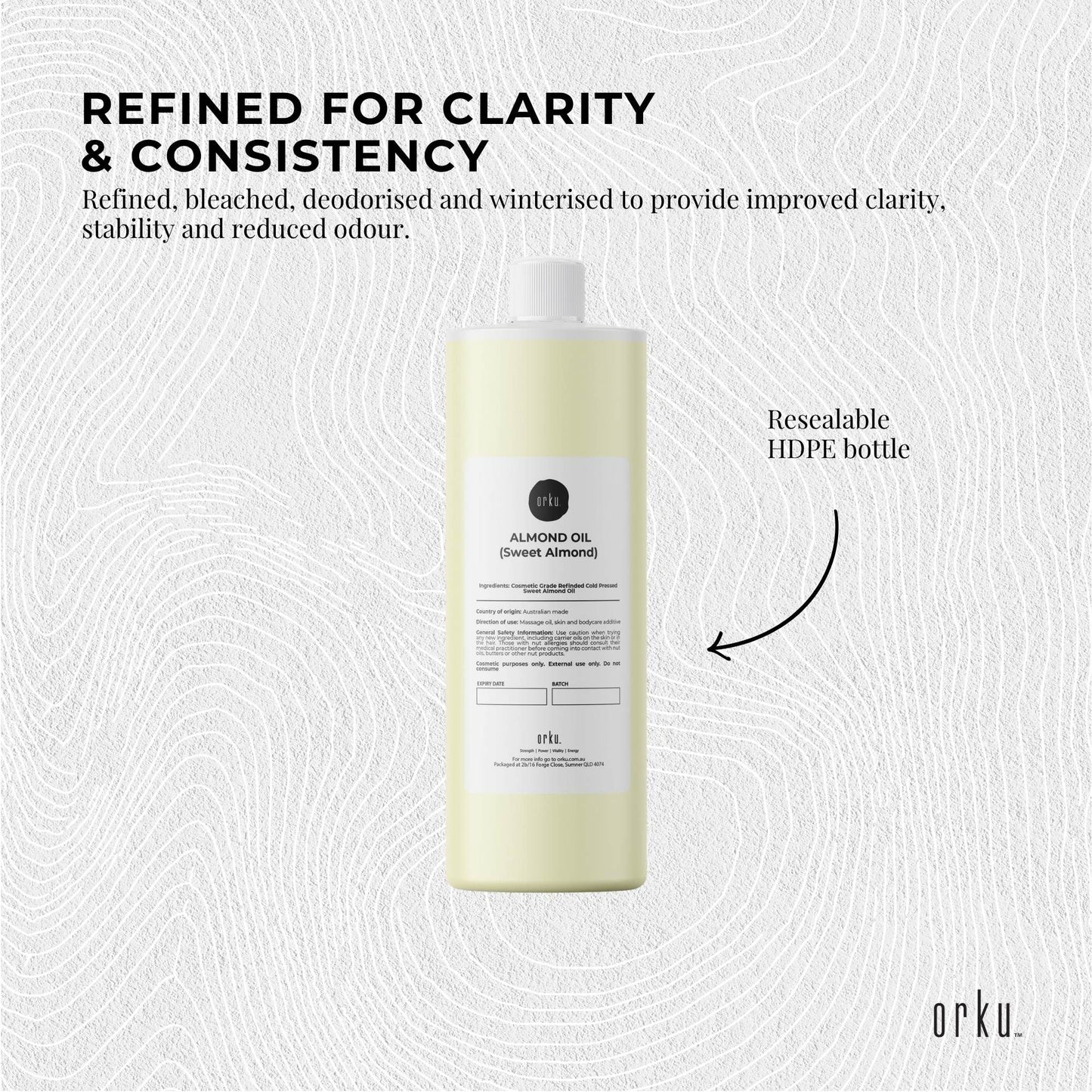 Sweet Almond Oil 250ml - Refined Cosmetic Grade 100% Pure for Skin, Face, Hair, Massage