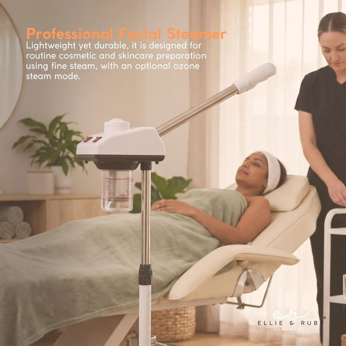 Ellie and Ruby Professional Facial Steamer - Ozone Mode Timer Auto Shut Off