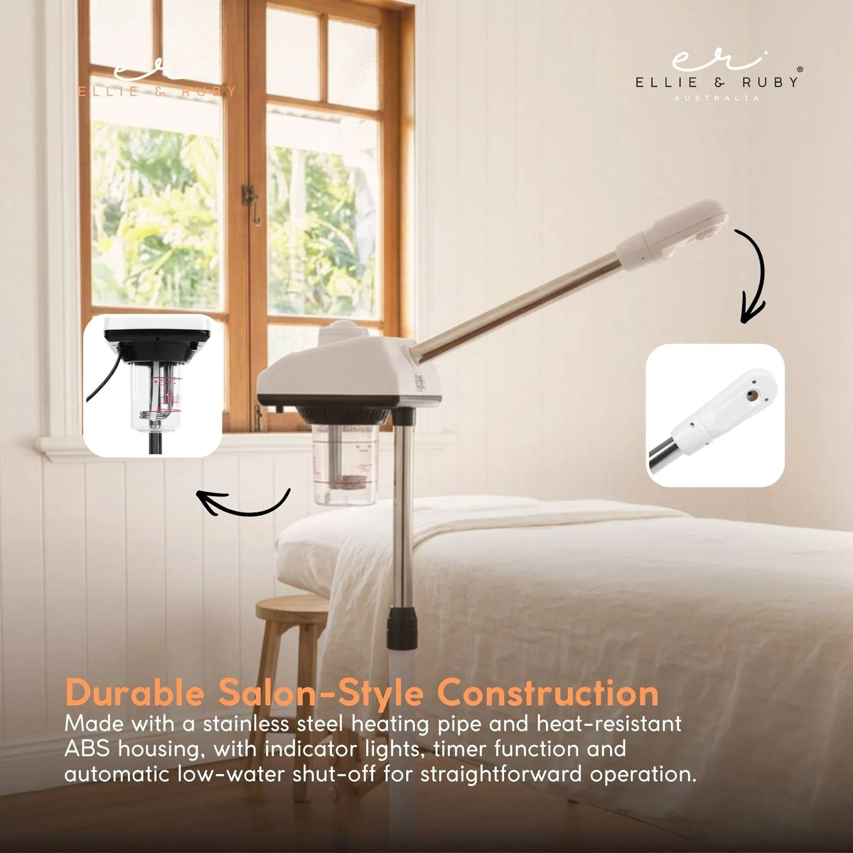 Ellie and Ruby Professional Facial Steamer - Ozone Mode Timer Auto Shut Off