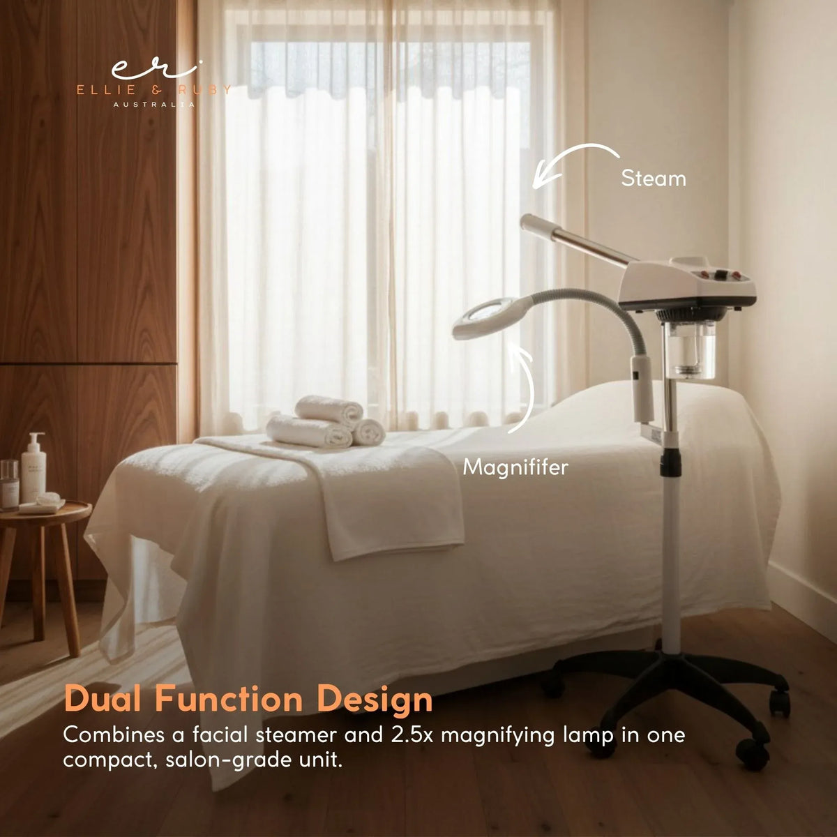 Facial Steamer and Magnifying Lamp 2in1 Beauty Machine Face Spa Magnifier Stand