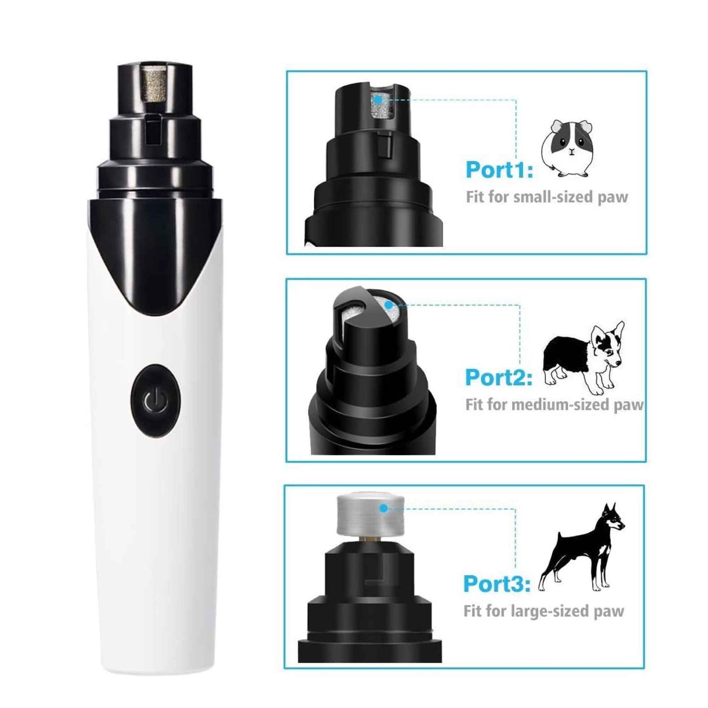 Pet Nail Grinder Dog Cat Trimmer Rechargeable Clipper Claw Filer N8