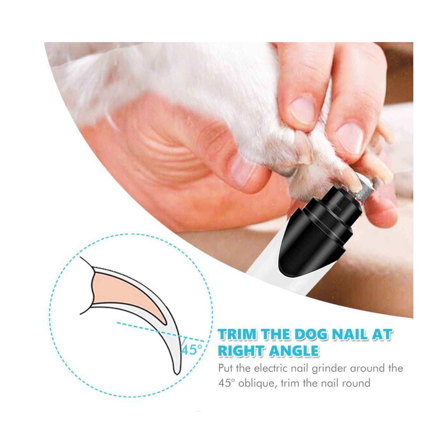 Pet Nail Grinder Dog Cat Trimmer Rechargeable Clipper Claw Filer N8