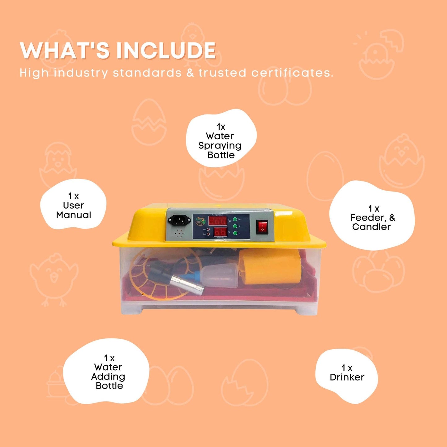 Egg Incubator 24 Capacity + Accessories - Hatching Eggs for Chicken Quail Duck