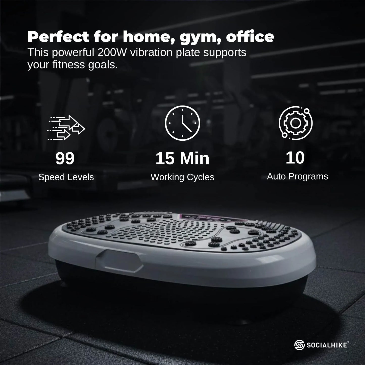 Mini Vibration Platform White - Magnet Therapy Vibrating Machine Exercise Plate
