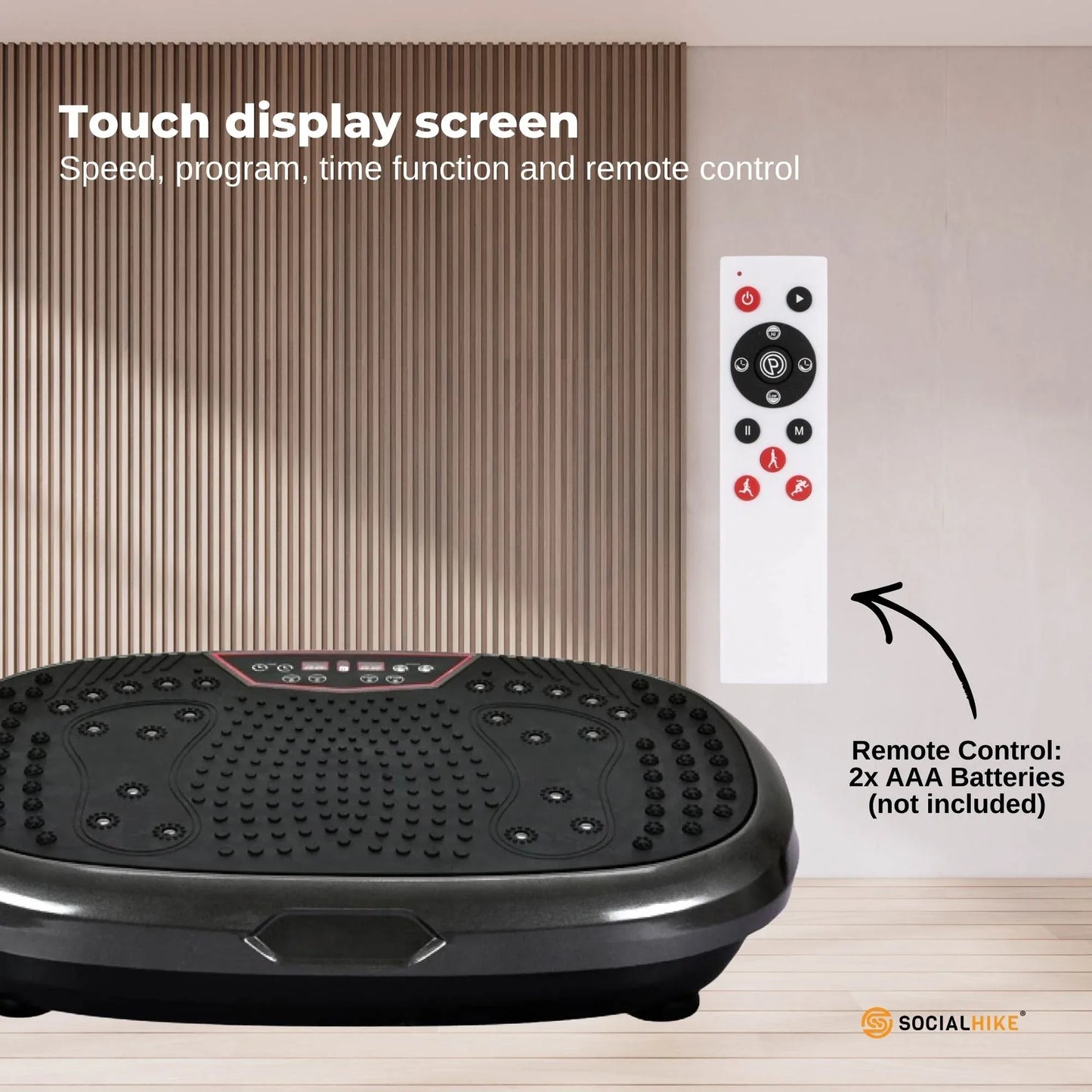 Black Mini Vibration Platform - Magnet Therapy Vibrating Machine Exercise Plate