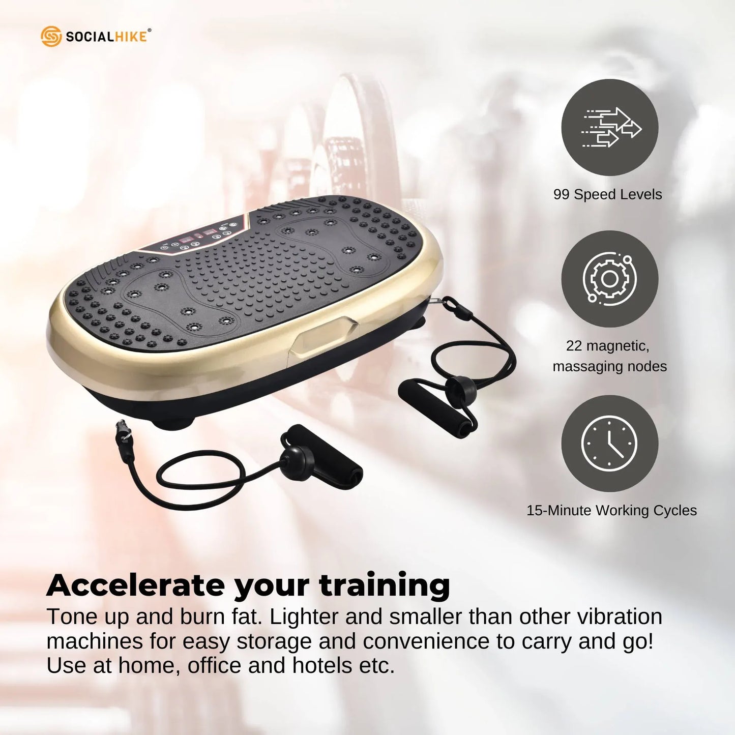 Gold Mini Vibration Platform Magnet Therapy Vibrating Machine Exercise Plate