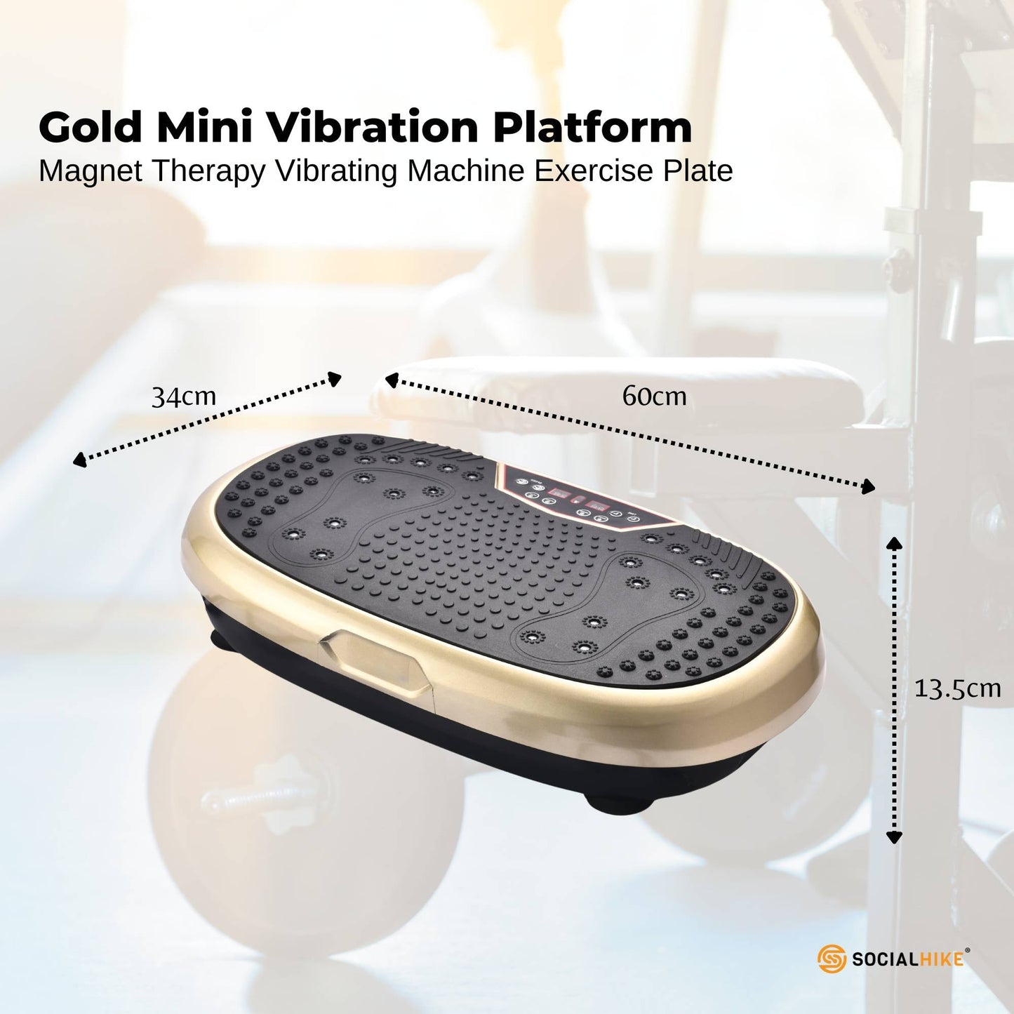 Gold Mini Vibration Platform Magnet Therapy Vibrating Machine Exercise Plate