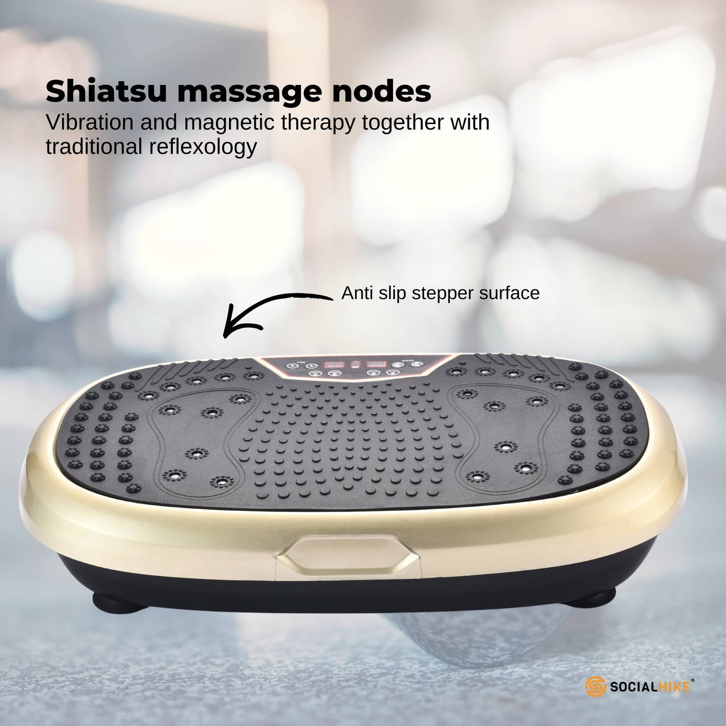 Gold Mini Vibration Platform Magnet Therapy Vibrating Machine Exercise Plate