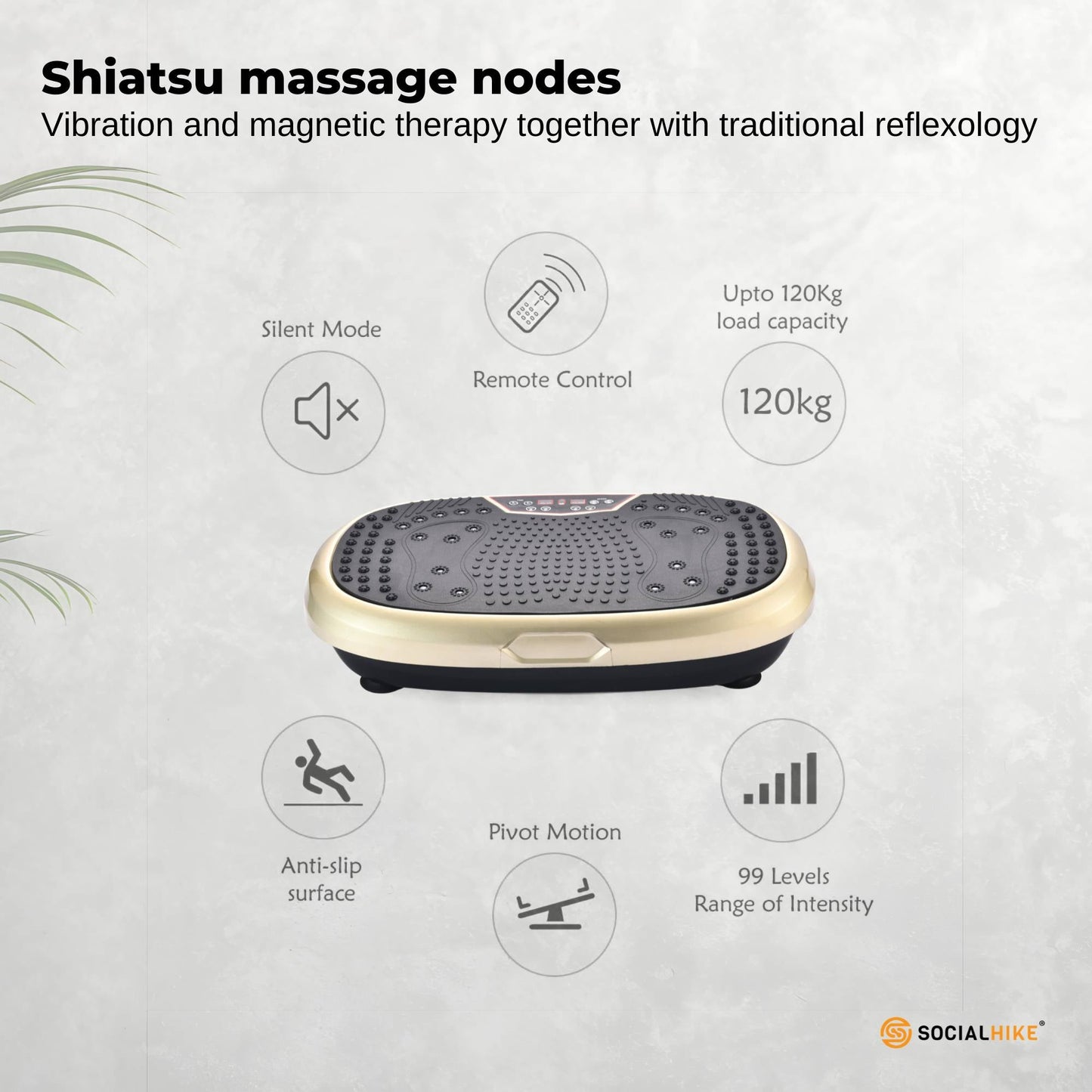 Gold Mini Vibration Platform Magnet Therapy Vibrating Machine Exercise Plate