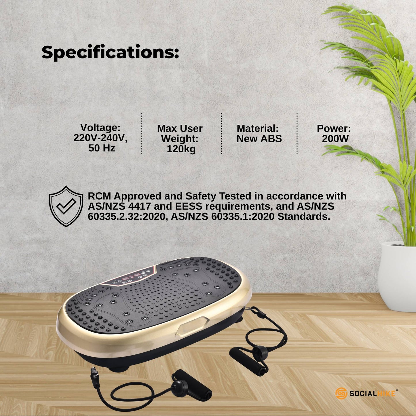 Gold Mini Vibration Platform Magnet Therapy Vibrating Machine Exercise Plate