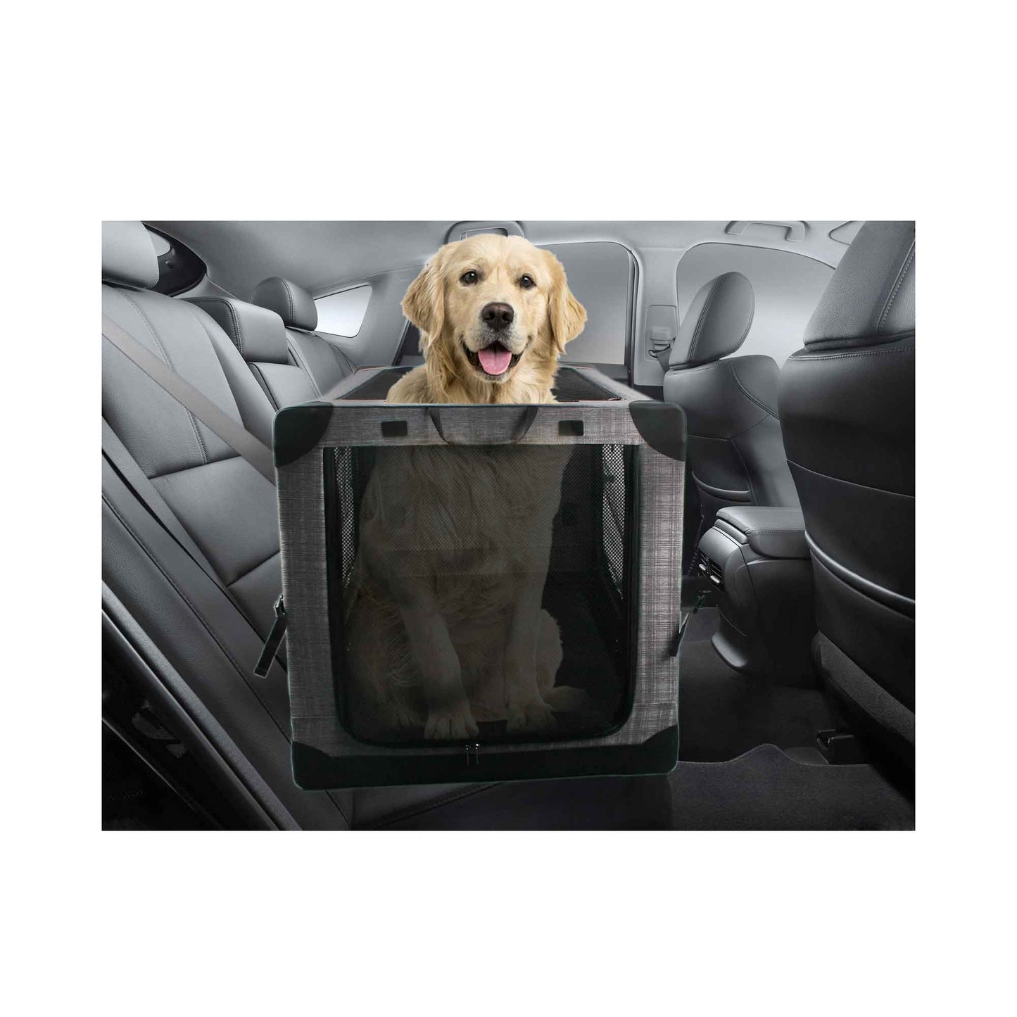 Pet Travel Crate Collapsible X-Large Dog Cat Soft Foldable Portable Car Carrier