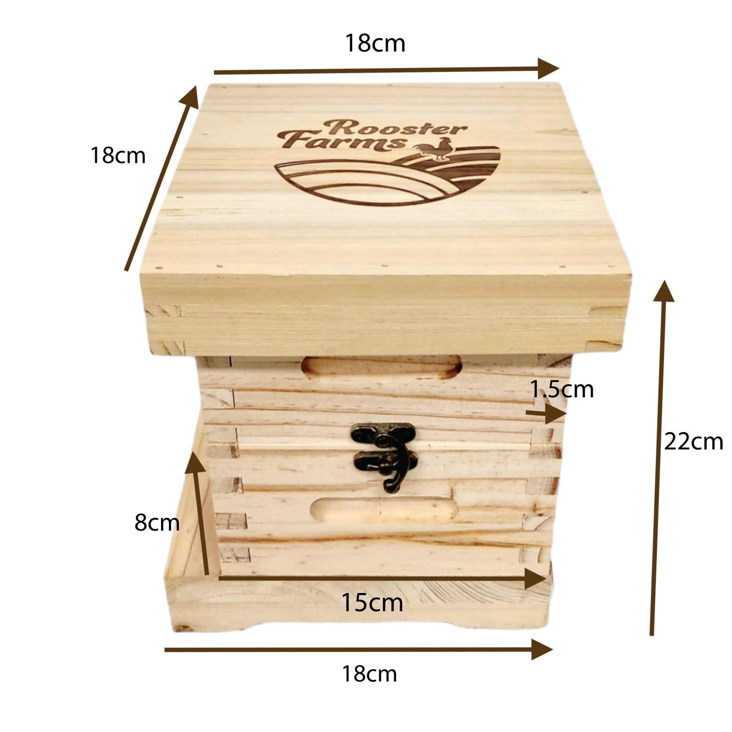 Mini Beehive Box 2 Tier - Timber Decor Apiarist Gift Jewellery Trinket Storage