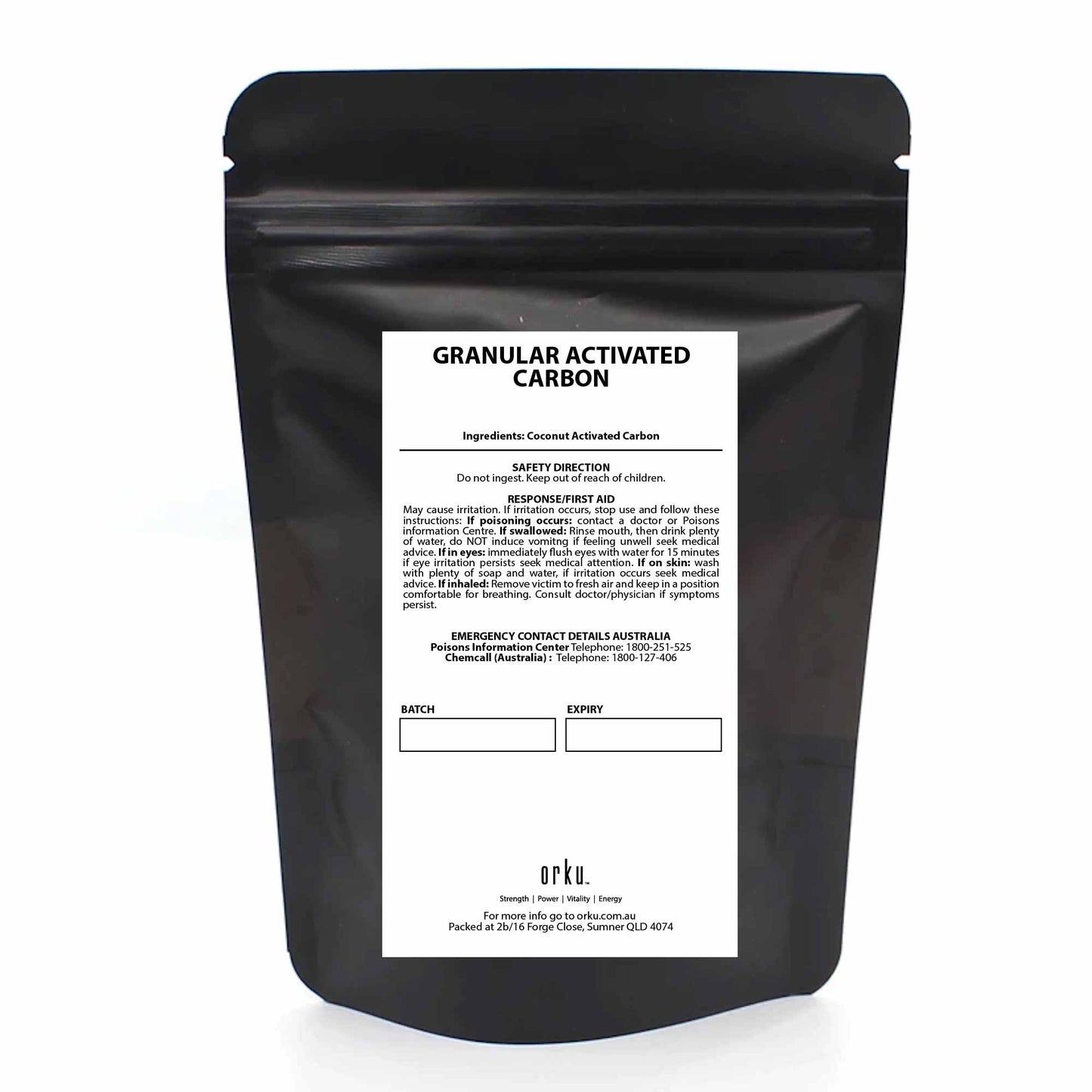 Granular Activated Carbon GAC Coconut Shell Charcoal 2Kg - Water Air Filtration