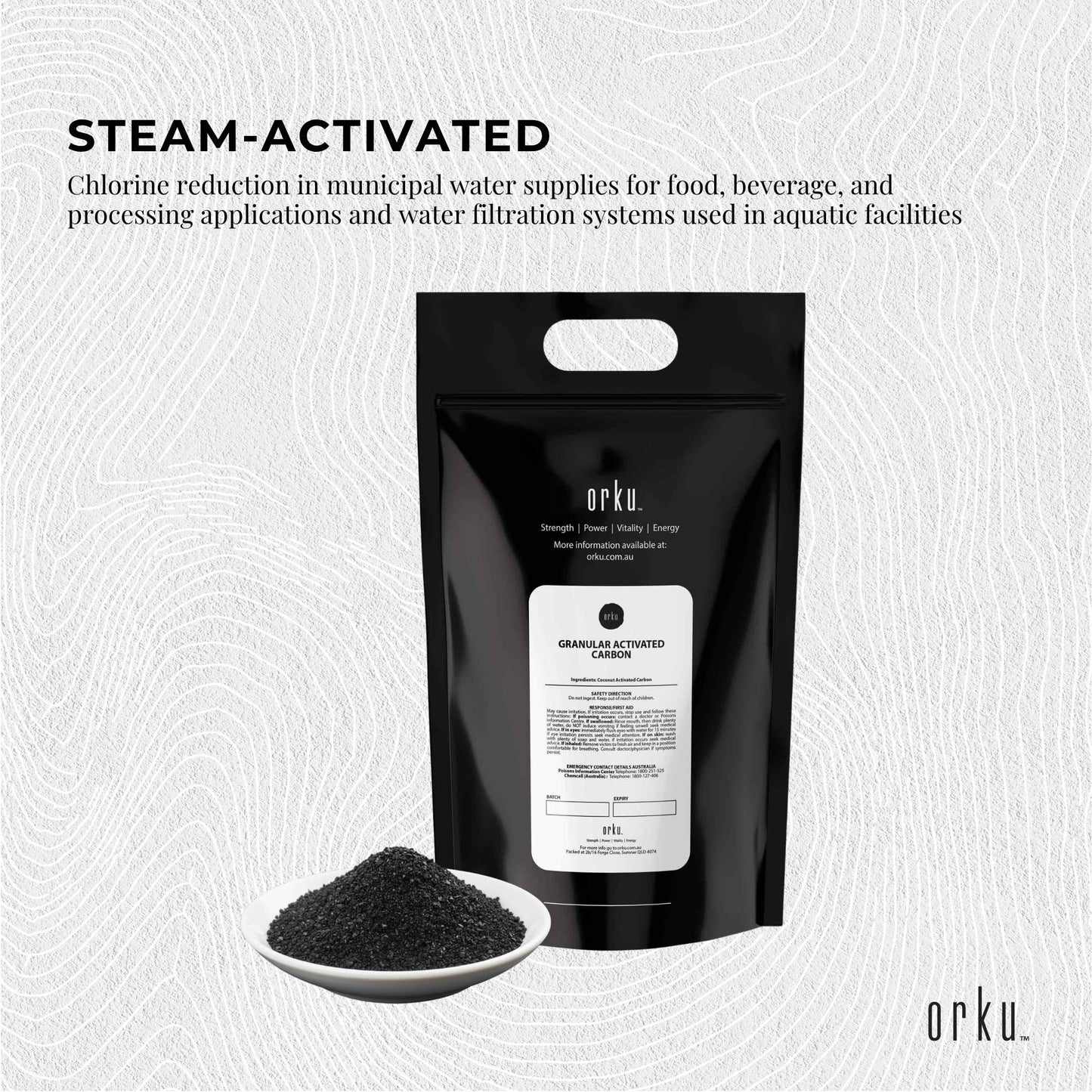 Granular Activated Carbon GAC Coconut Shell Charcoal 10Kg - Bulk Water Filtering