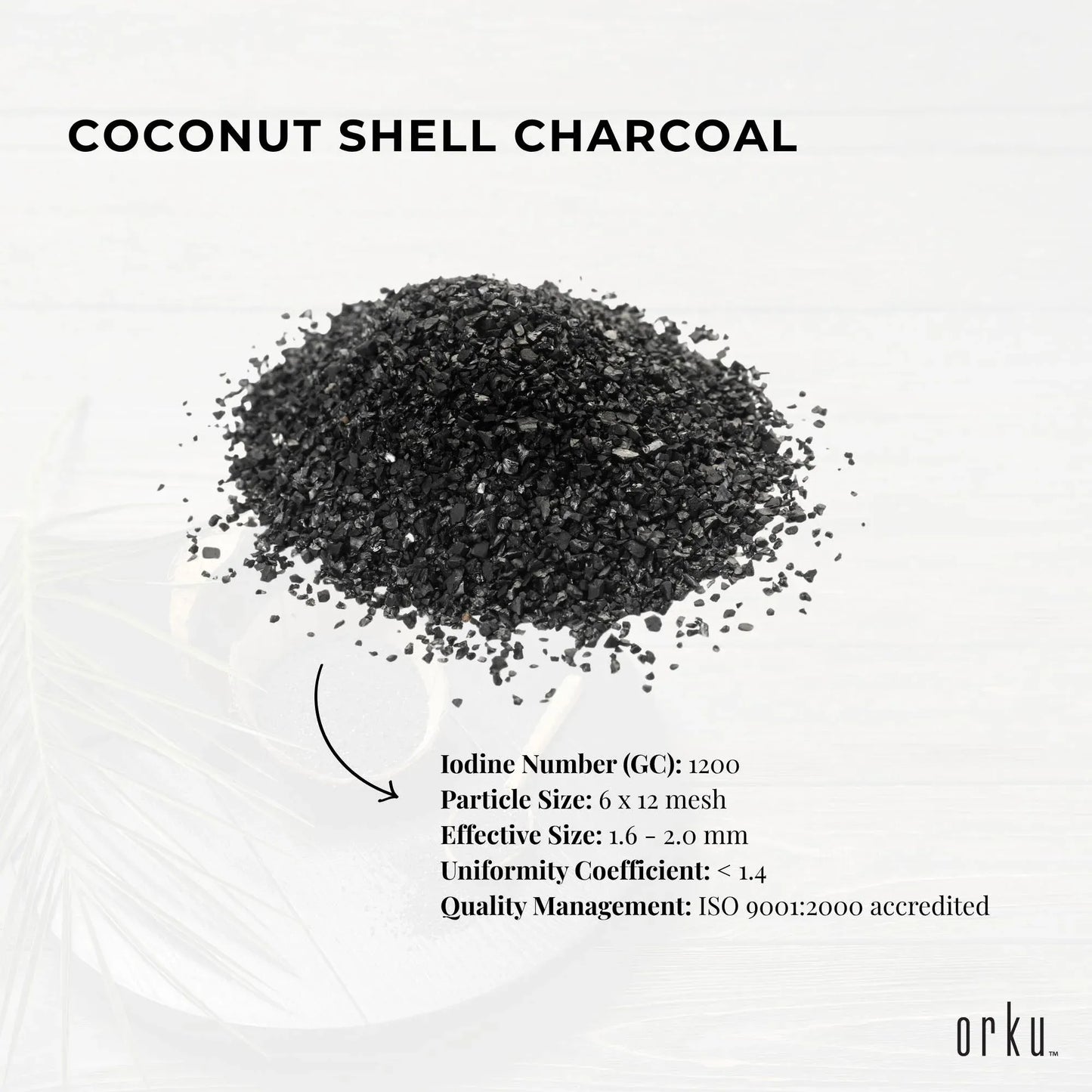 Granular Activated Carbon Tub GAC Coconut Shell Charcoal 2.5Kg - Water Filtering