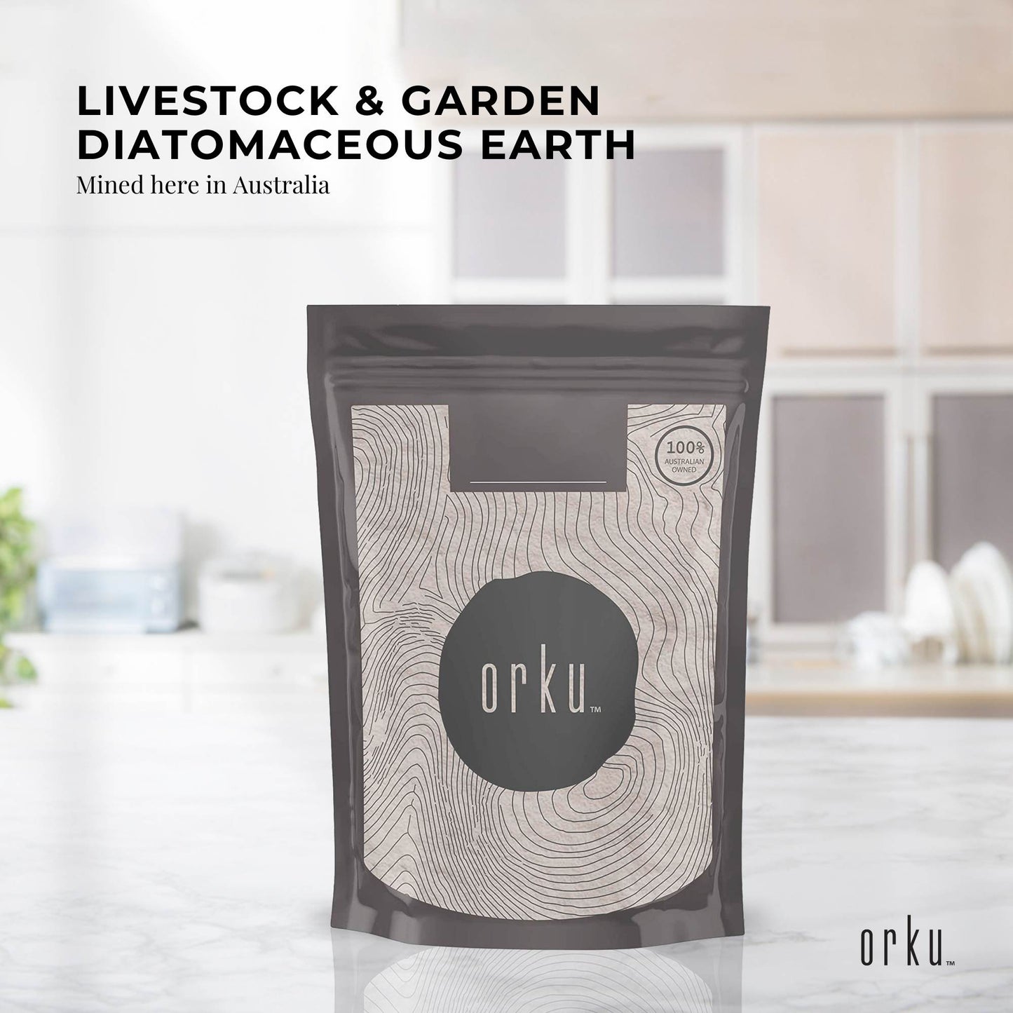Orku Fossil Shell Flour 1Kg - Livestock Garden Pet Diatomaceous Earth