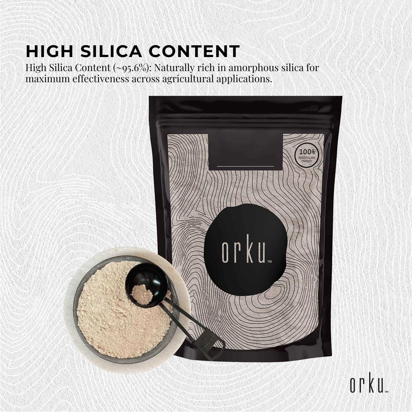 Orku Fossil Shell Flour 1Kg - Livestock Garden Pet Diatomaceous Earth