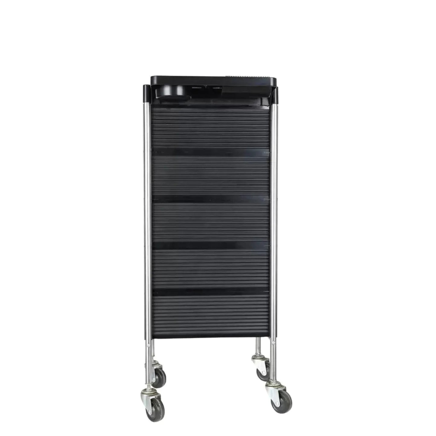 Hairdressing Trolley 5 Drawer Black 90x30x36cm Hair Salon Beauty Rolling Cart