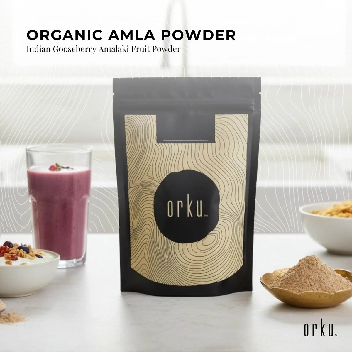 Orku 100g Organic Amla Powder - Indian Gooseberry Amalaki Fruit Powder