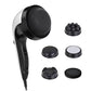 Handheld Vibration Massager Black - 4 Interchangeable Heads Adjustable Speed