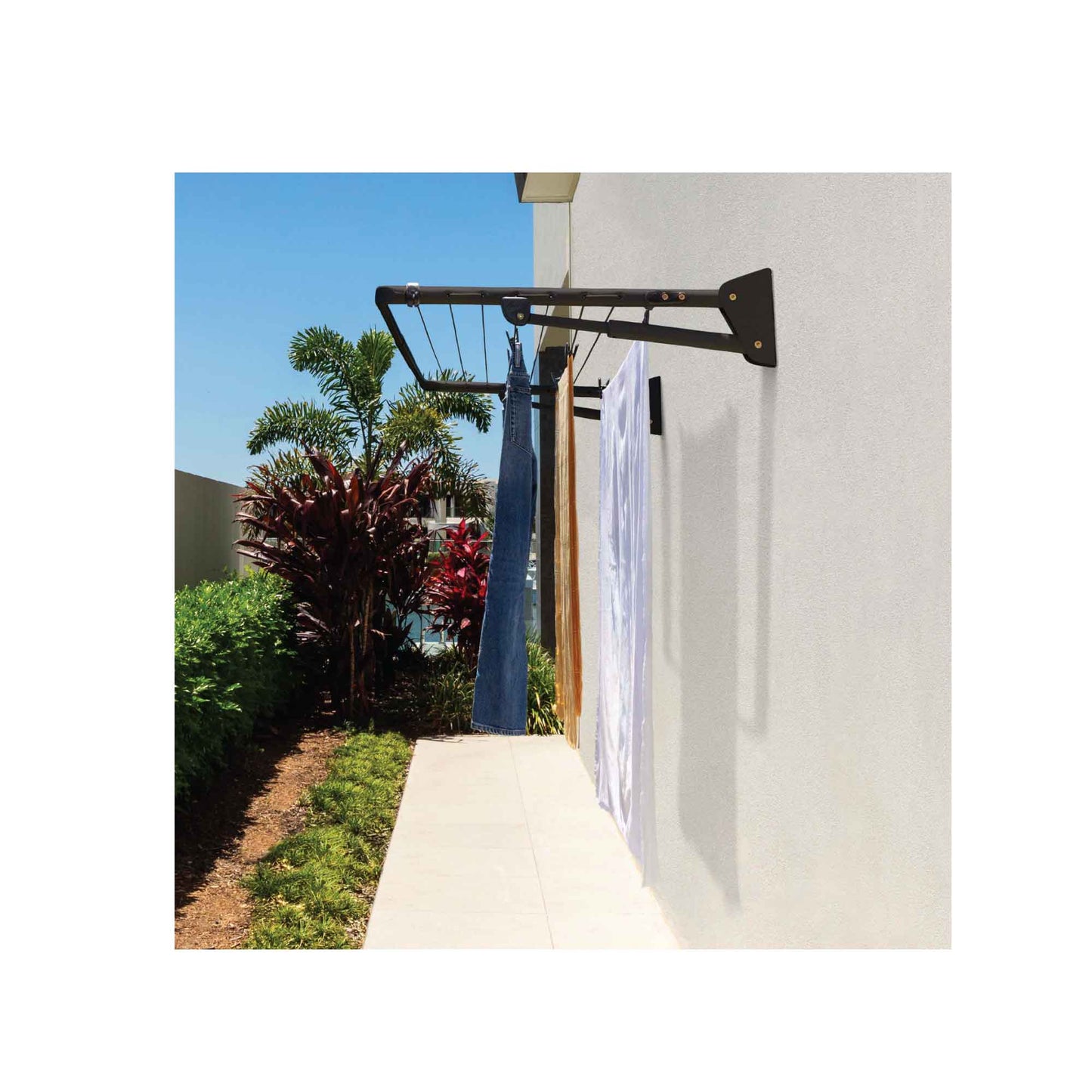 Hills Mini Frame Folding Clothesline Monument 8.4m Mounted Washing Clothes Line