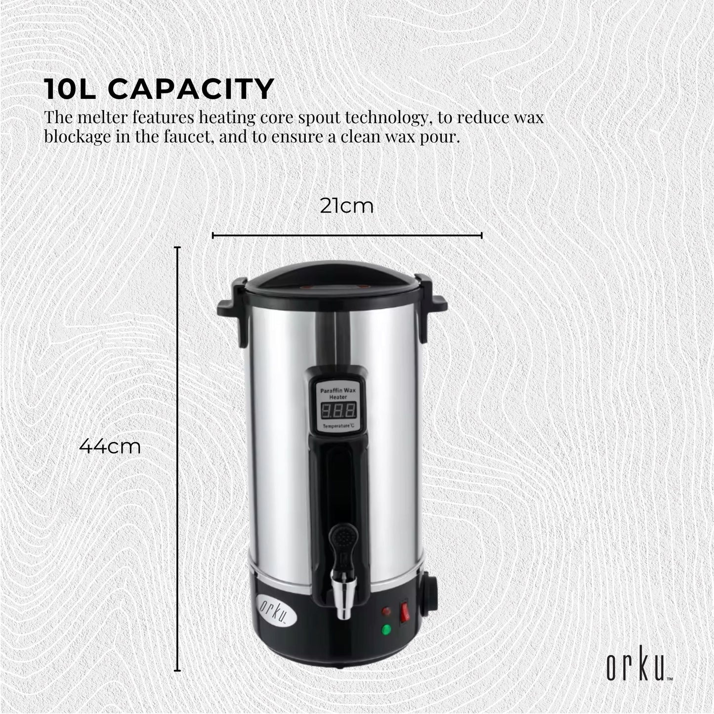 Candle Wax Heater 10L with Core Heating Tap - Warmer Melter Pot