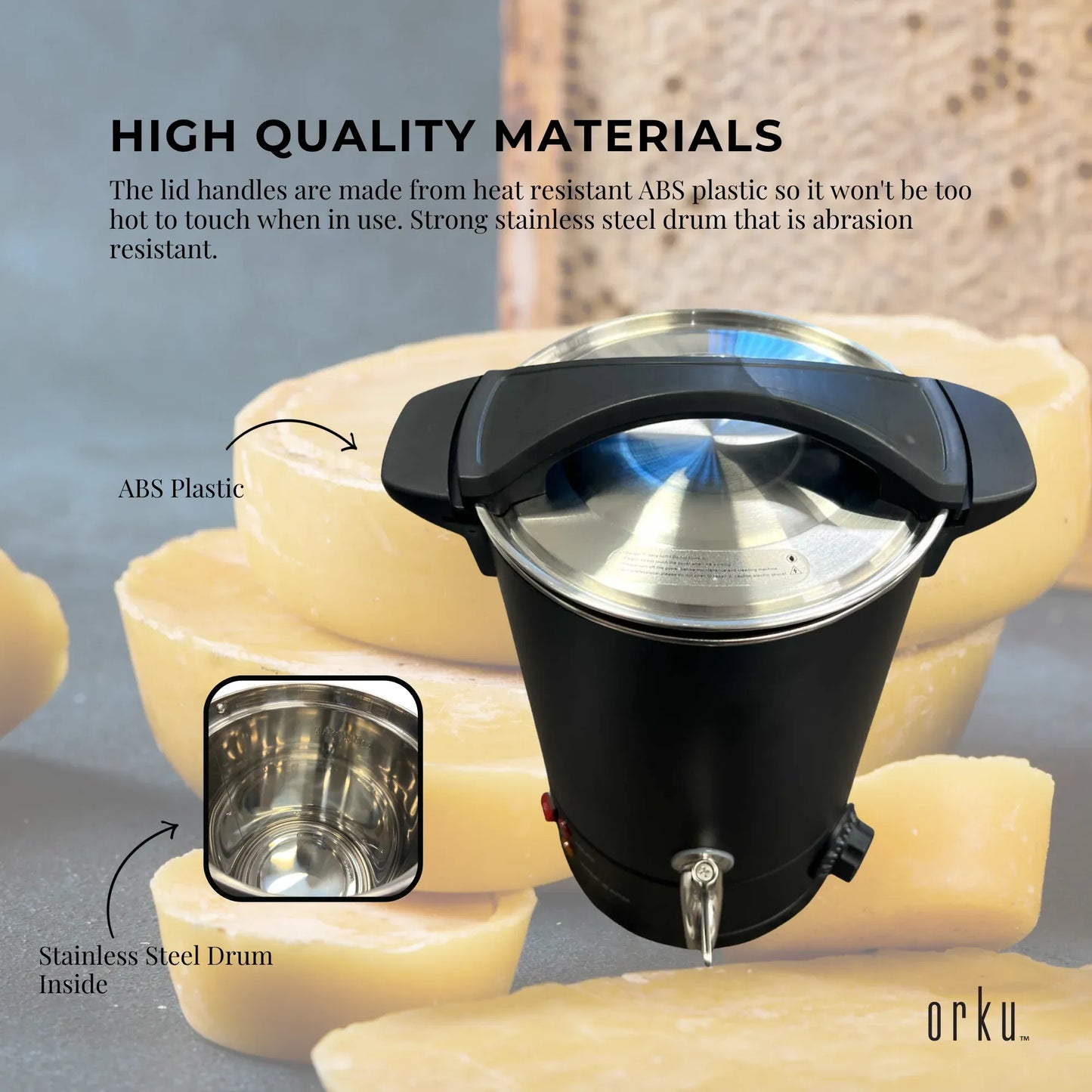 Candle Wax Heater 8L Black with Tap - Soy Wax Melter Candle Making HomeMyGarden