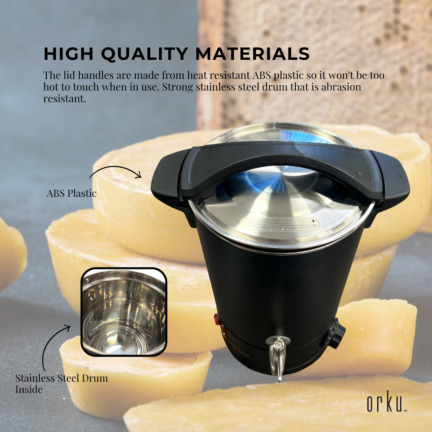 Candle Wax Heater 8L Black with Tap - Soy Wax Melter Candle Making HomeMyGarden