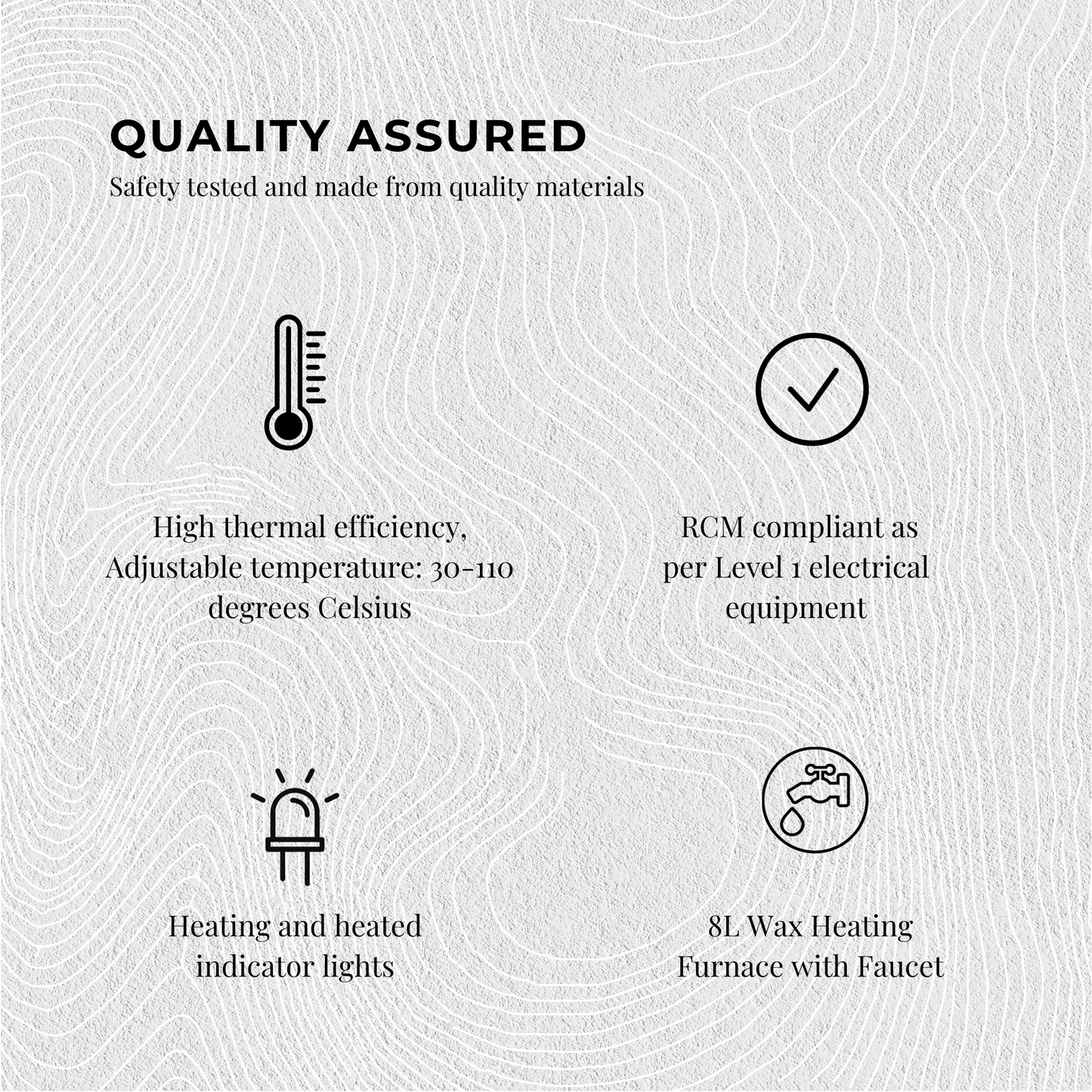 Candle Wax Heater 8L Black with Tap - Soy Wax Melter Candle Making HomeMyGarden