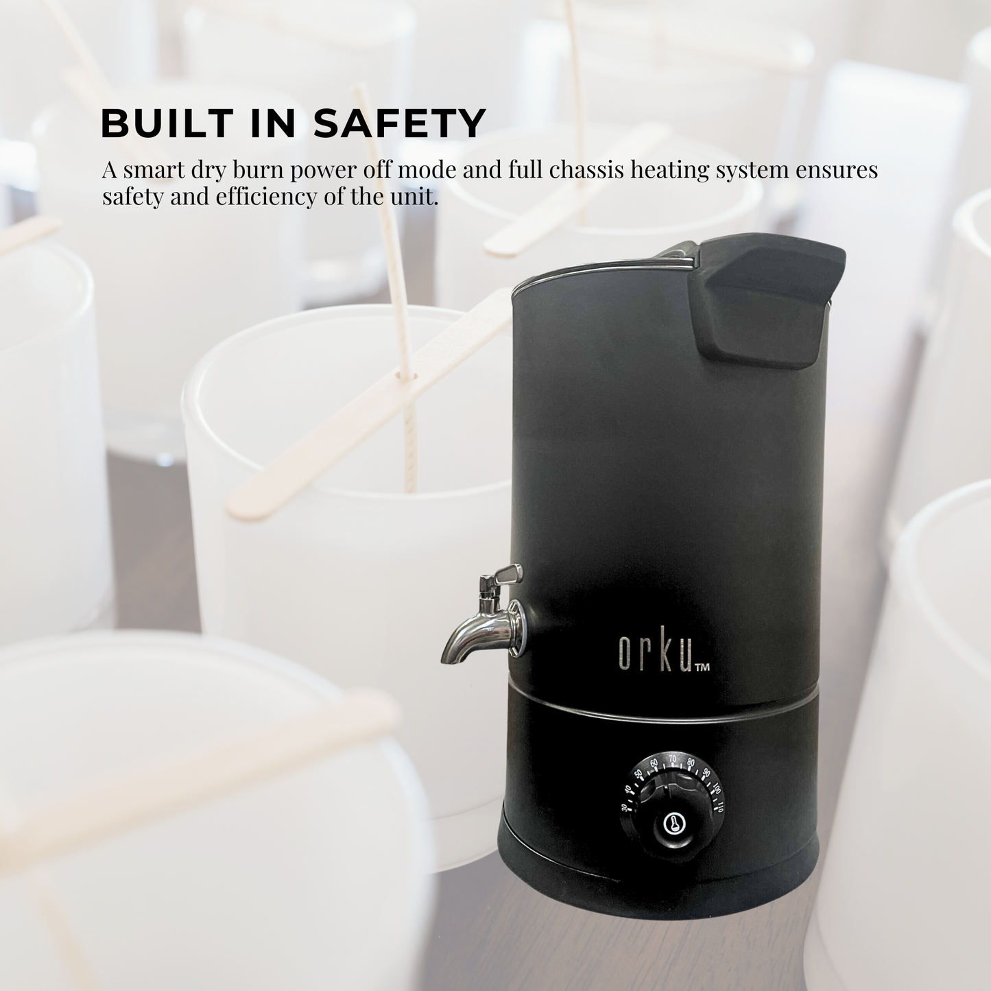 Candle Wax Heater 8L Black with Tap - Soy Wax Melter Candle Making HomeMyGarden