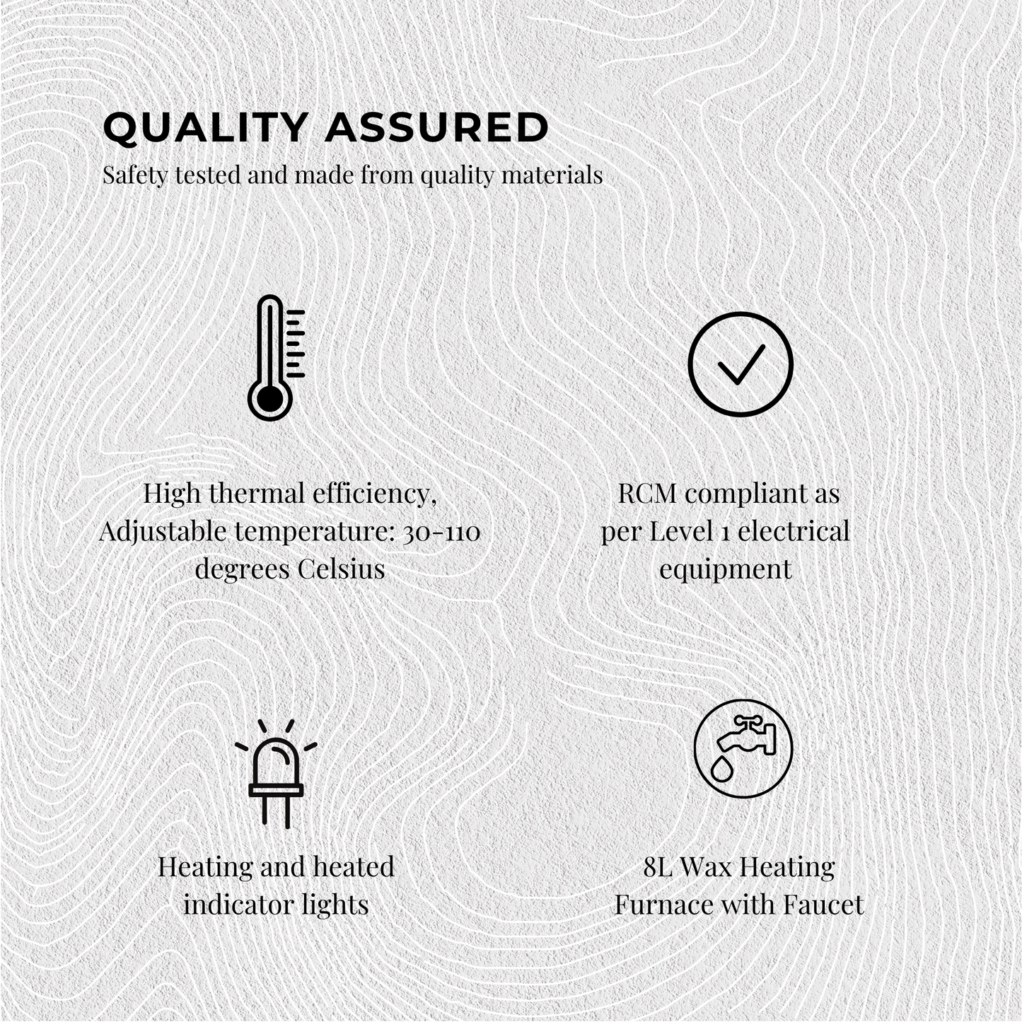 Candle Wax Heater 8L Black with Tap and Accessories - Candle Wax Melter