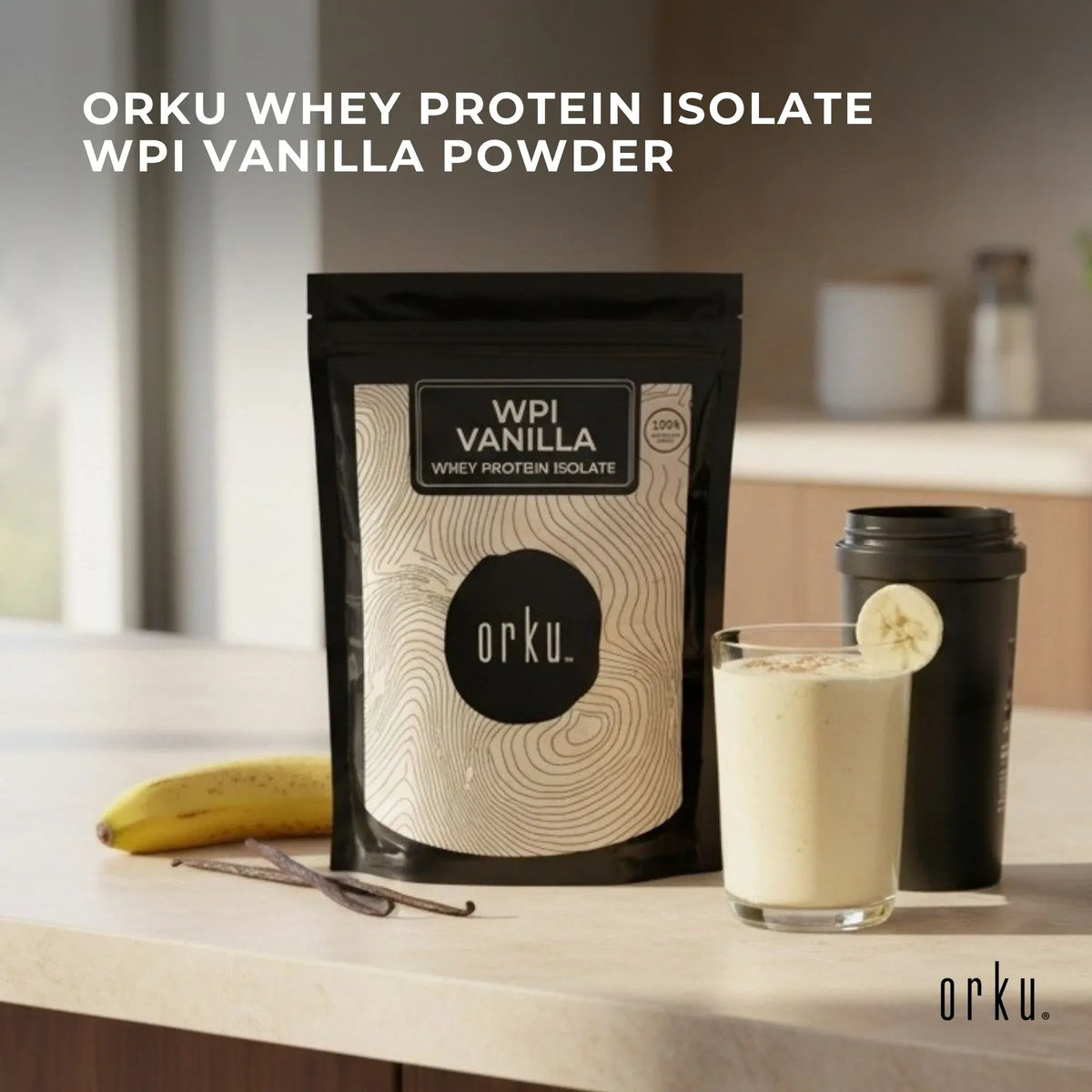 Orku 400g Whey Protein Isolate WPI Vanilla Powder