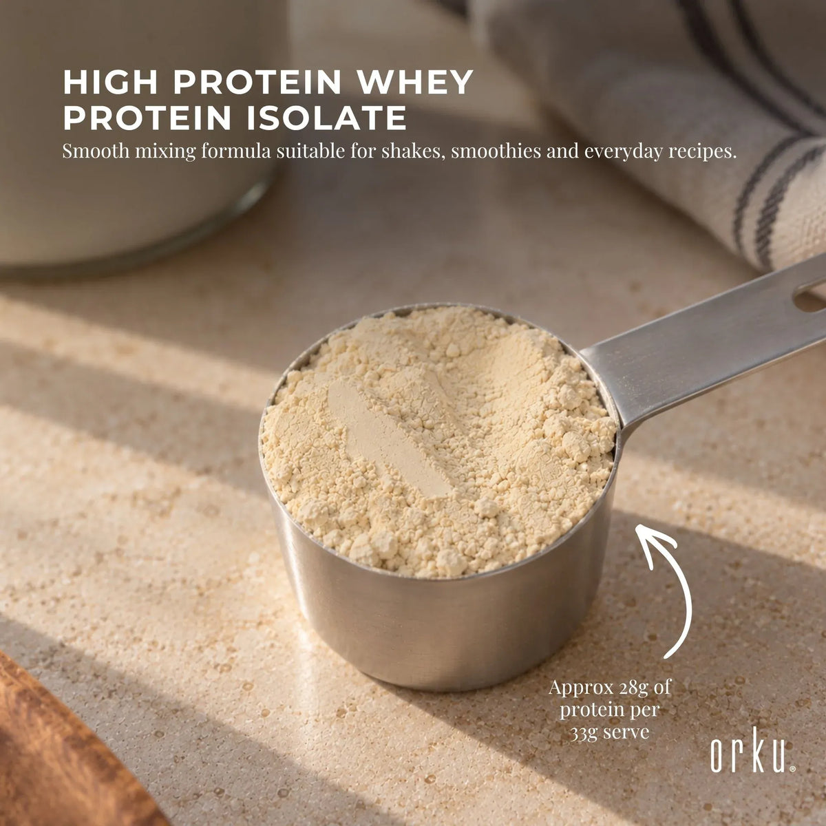 Orku 400g Whey Protein Isolate WPI Vanilla Powder