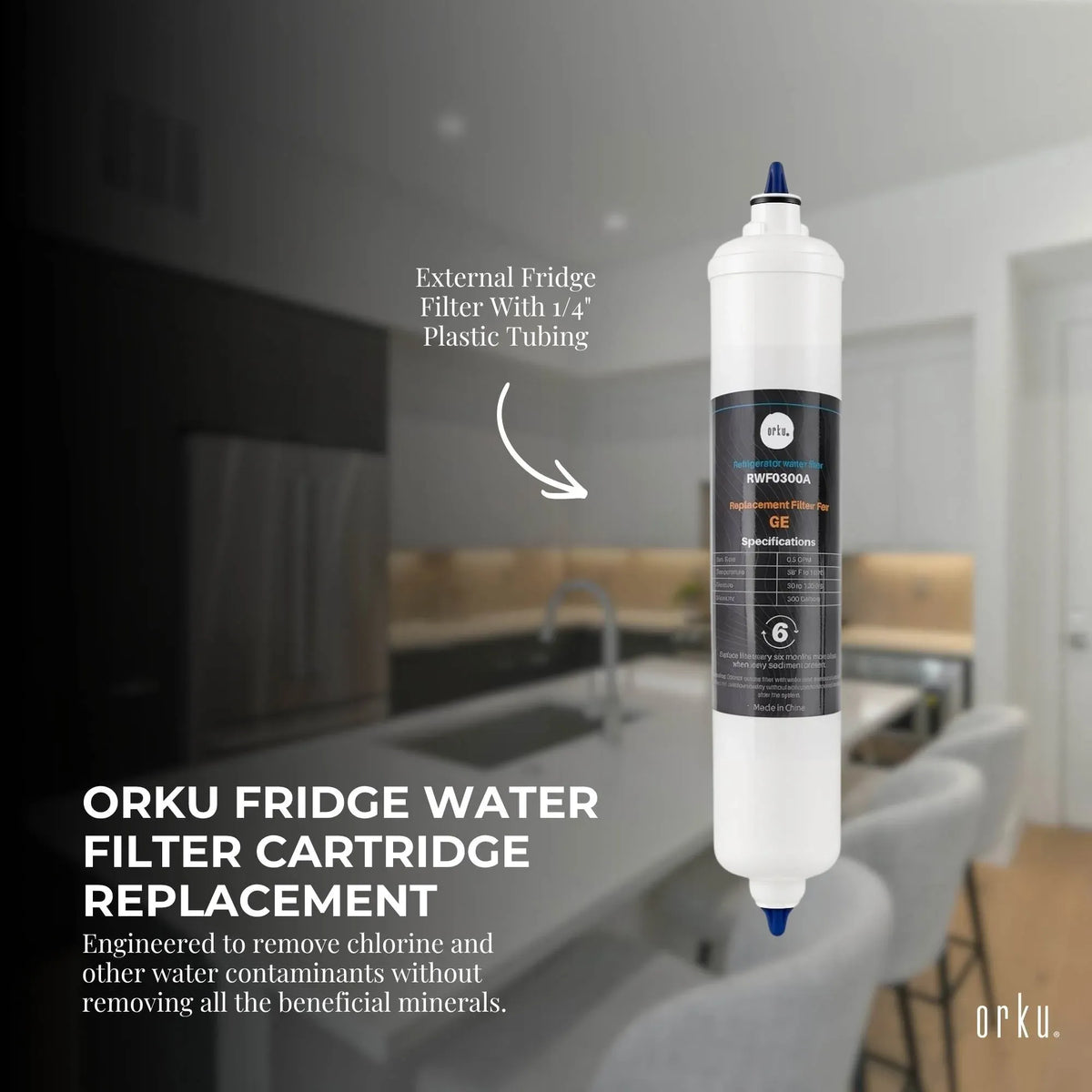 Fridge Water Filter Universal - External Cartridge Replacement RWF0300A