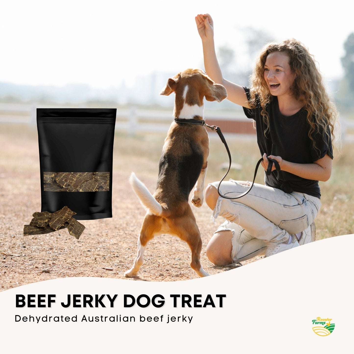 Dog Treat Beef Jerky 400g - Dehydrated Australian Healthy Puppy Chew