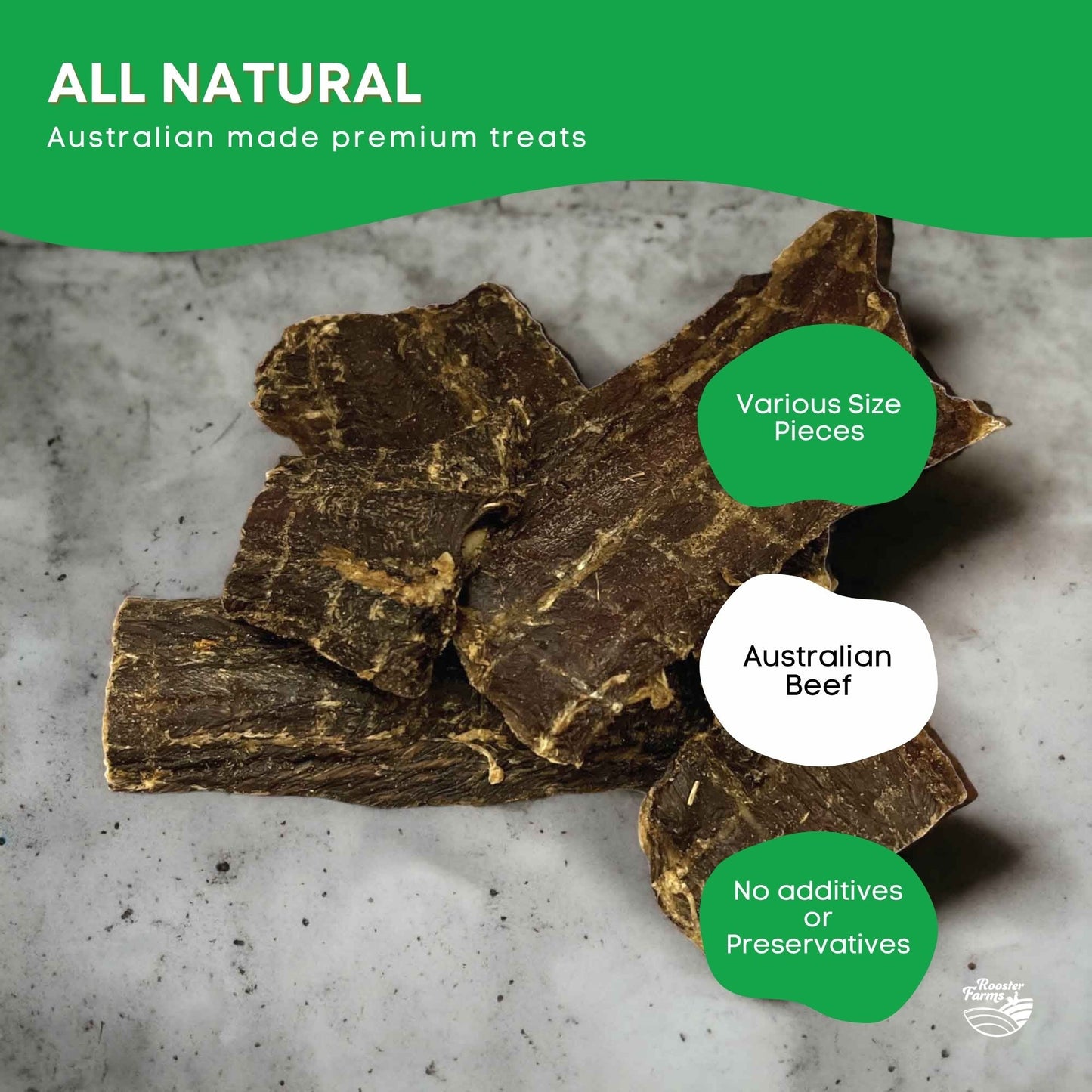 Dog Treat Beef Jerky 400g - Dehydrated Australian Healthy Puppy Chew